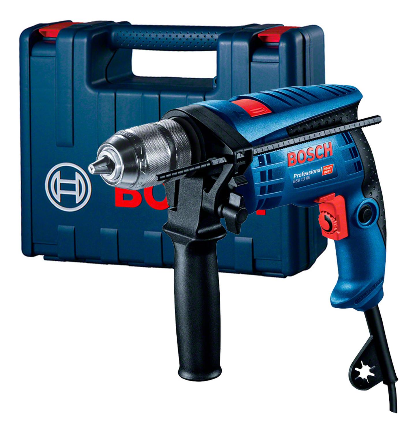 TALADRO PERCUTOR 1/2' 750W 57000 GPM MALETA BOSCH GSB 13 RE - 1