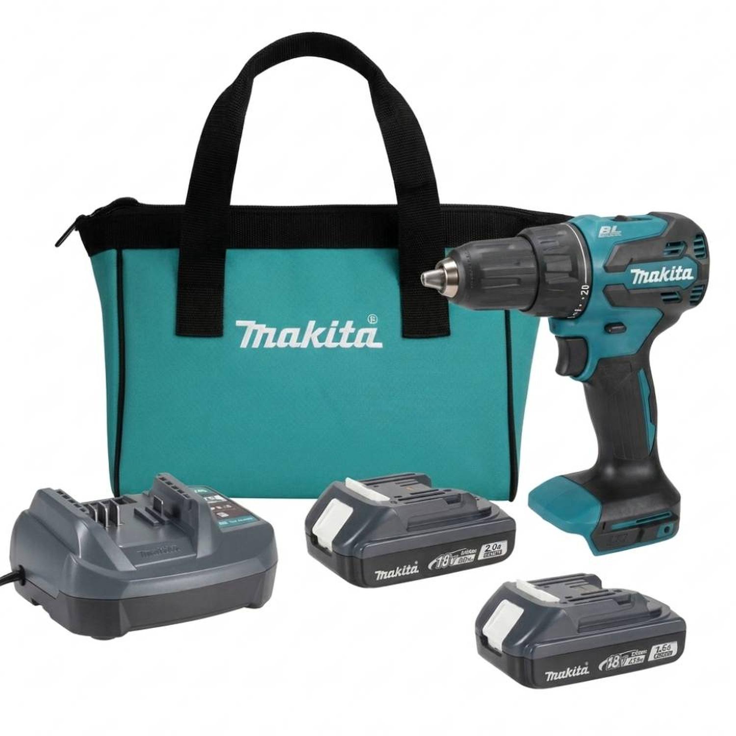 TALADRO PERCUTOR 1/2' 18V 28500 GPM INC 2 BAT 2,0 AH Y CARG MAKITA DHP490WVEX - 1