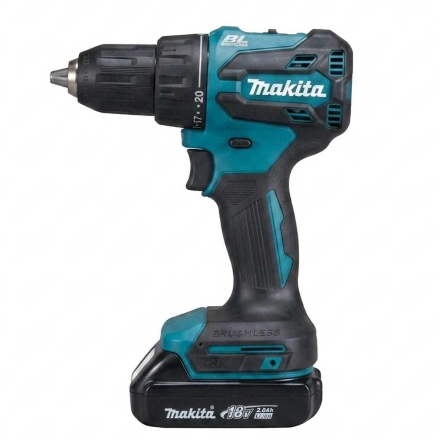 TALADRO PERCUTOR 1/2' 18V 28500 GPM INC 2 BAT 2,0 AH Y CARG MAKITA DHP490WVEX - 2