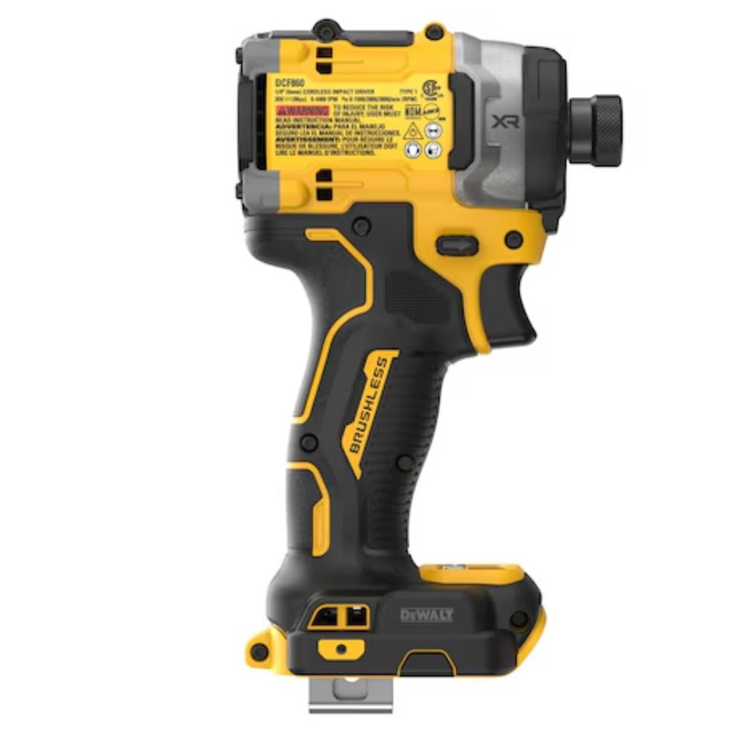 ATORNILLADOR DE IMPACTO 1/4' HEX 20V BRUSHLESS 280NM BARETOOL DEWALT DCF860B-B3 - 3