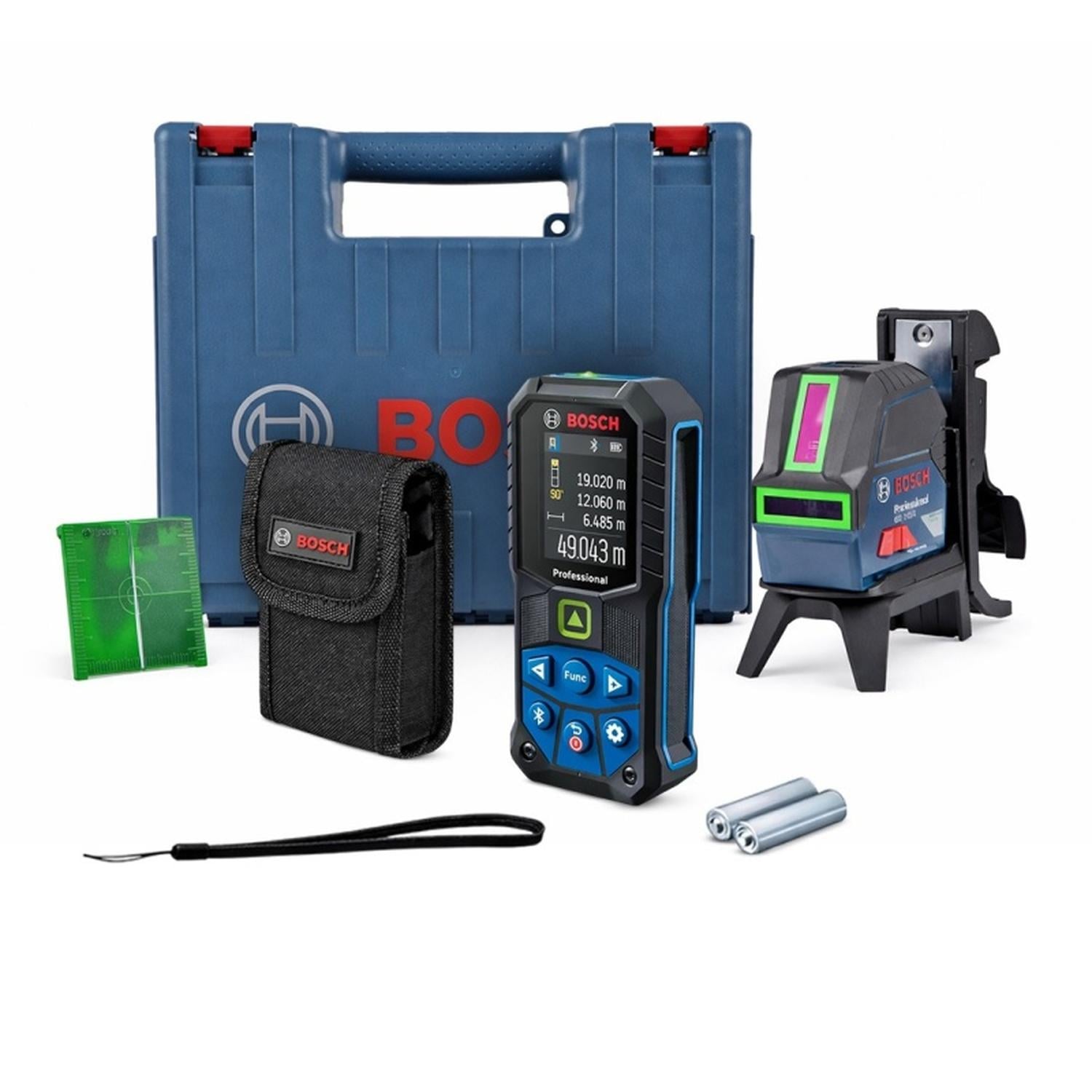 NIVEL LÁSER COMBINADO VERDE 15MTS GCL 2-15 G + MEDIDOR LASER 50 MTS LASER VERDE GLM 50-27 BOSCH 0601 - 1