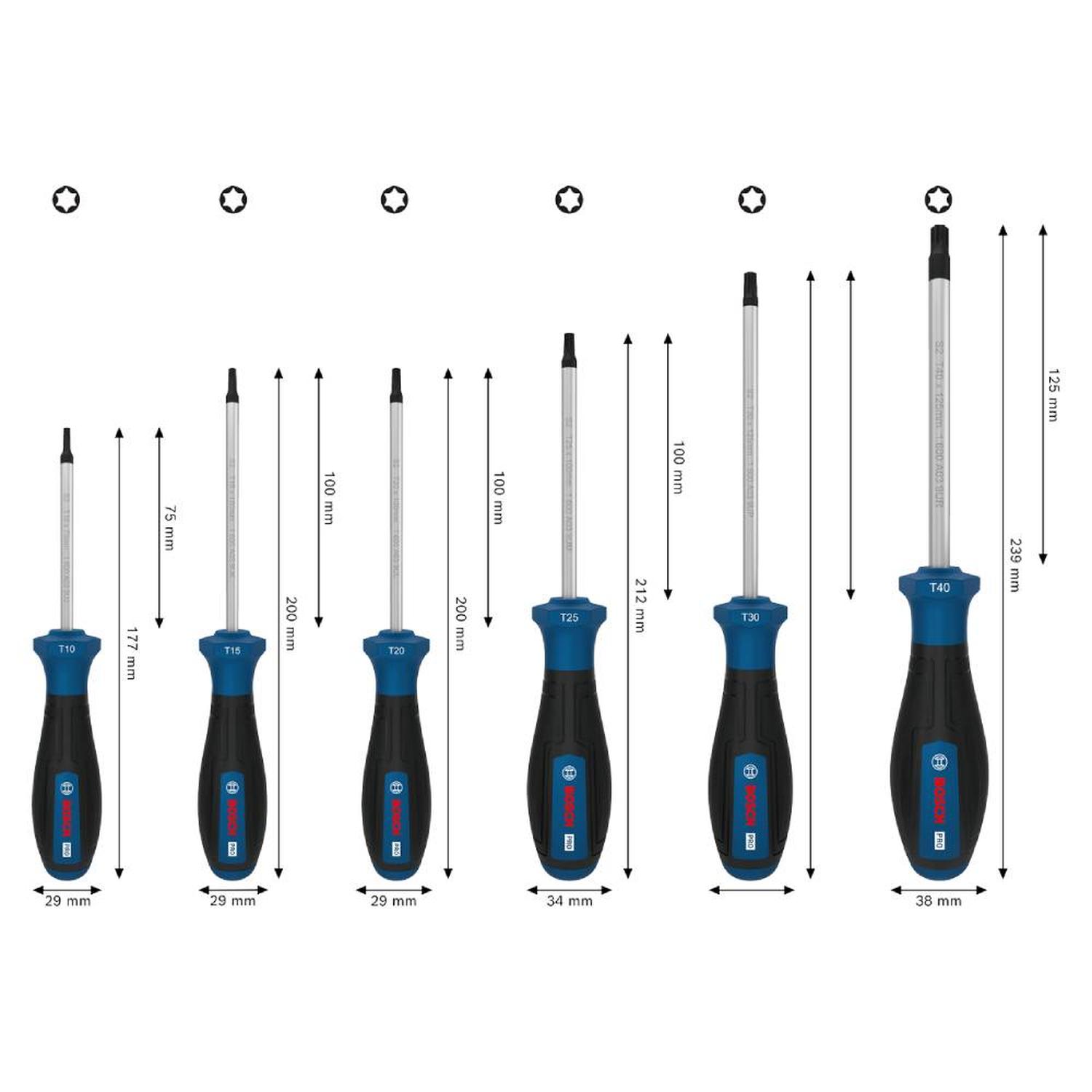 JUEGO DESTORNILLADOR TX 6PZ BOSCH 1600.A03.9PC-000 - 2