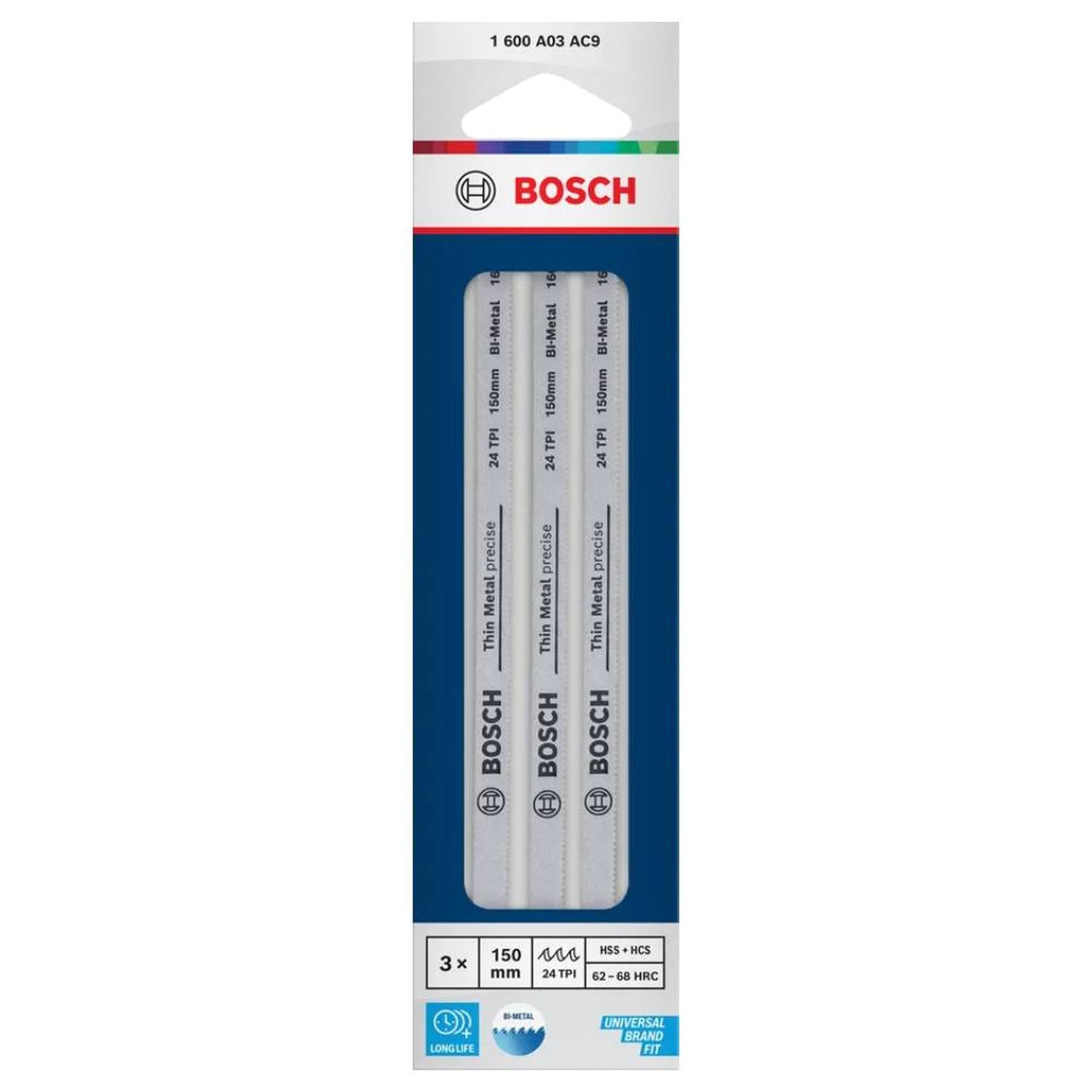 SEGUETA BIMETALICA 150 MM 24 TPI 3 PZ BOSCH 1600.A03.AC9-000 - 3