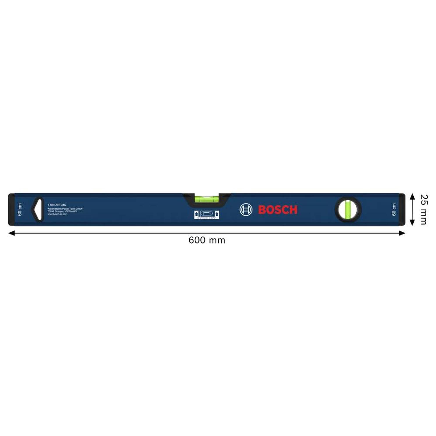 NIVEL DE ALUMINIO 2 BURBUJAS 600 MM BOSCH 1600.A03.AA5-000 - 2