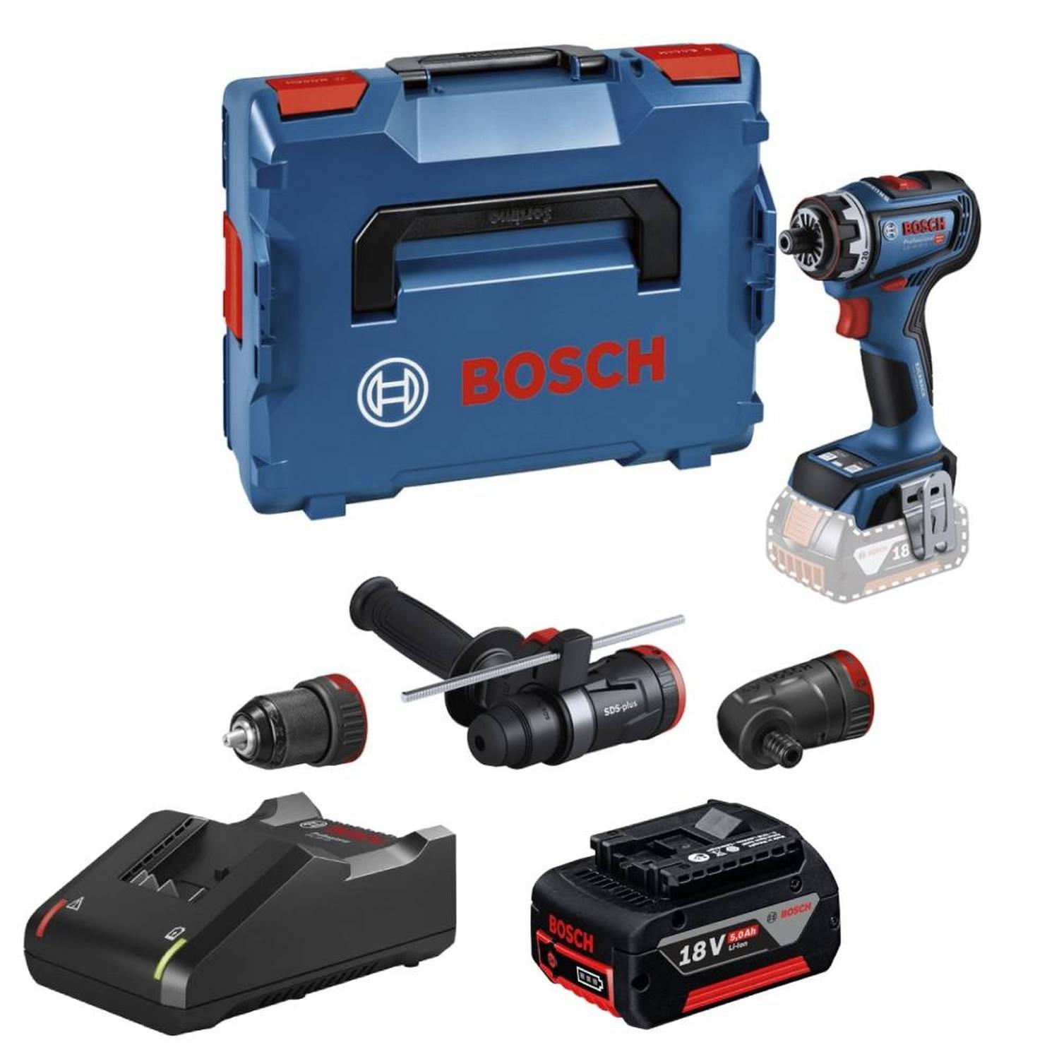 TALADRO ATORNILLADOR 1/2' 18V BRUSHLESS BOSCH GSR 18V-90 FC + BATERÍA GBA 18V 5.0AH + CARGADOR GAL 1 - 1