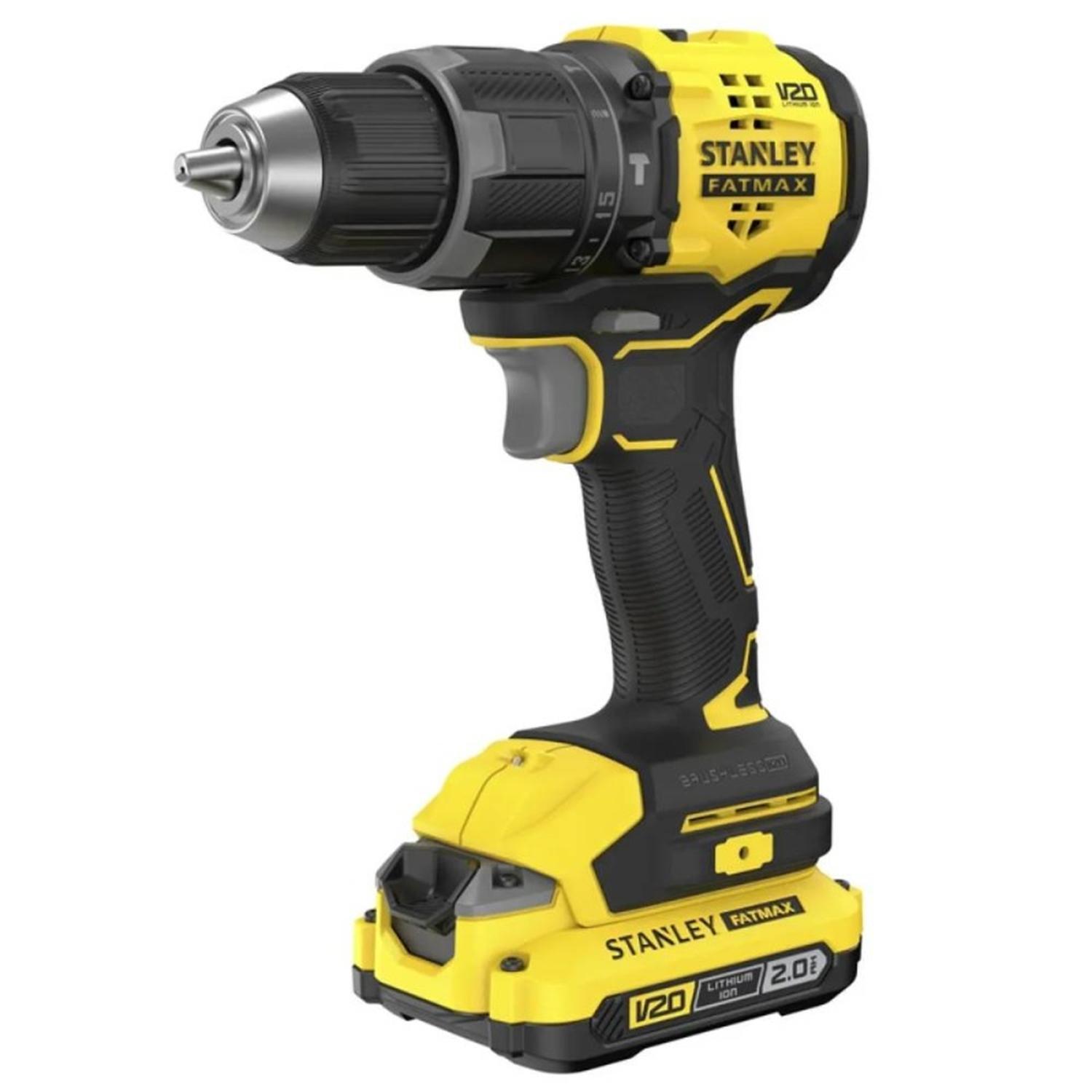 TALADRO PERCUTOR 1/2' 20V BRUSHLESS INC 2BAT Y CARG SBD716D2T + SET DE PIEZAS X 100 PZ STANLEY STA72 - 3