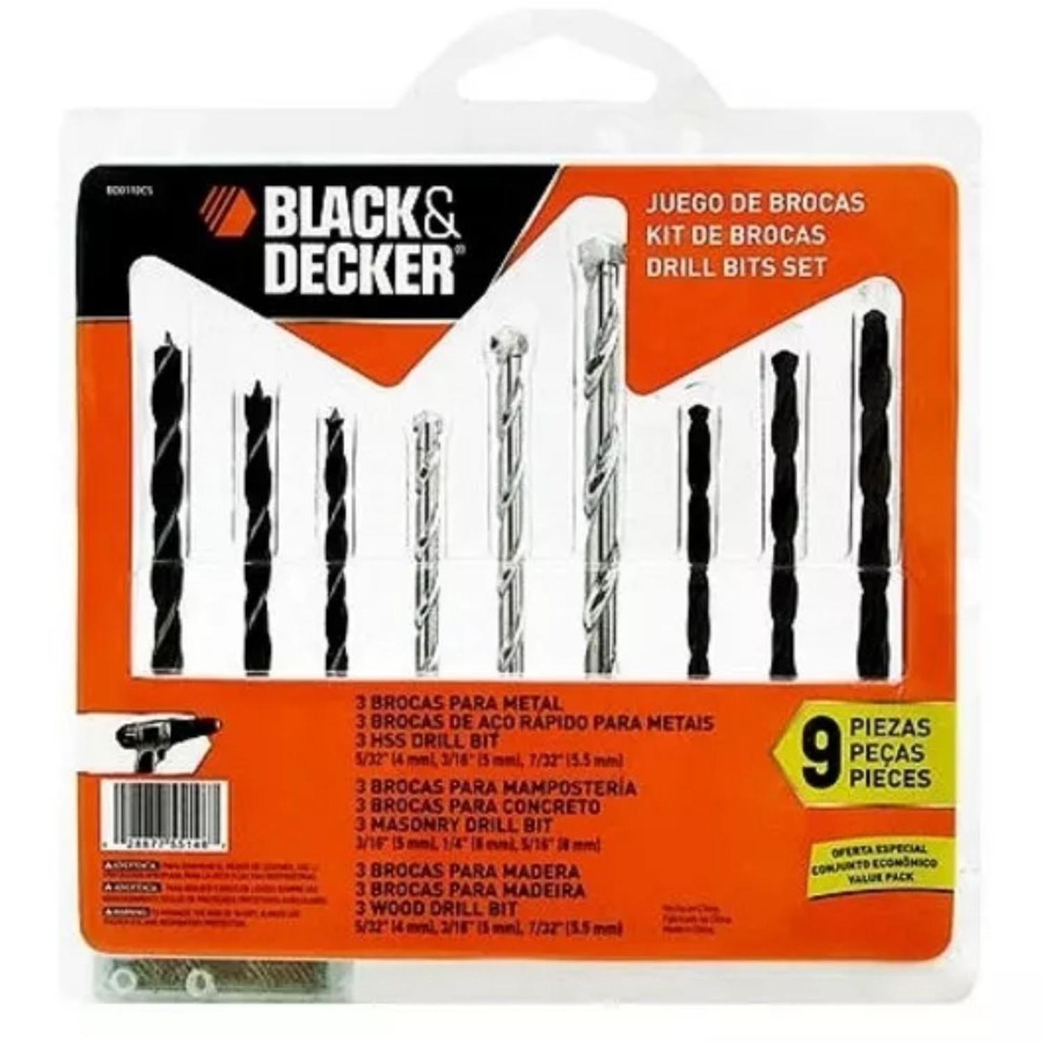 TALADRO ATORNILLADOR 3/8 20V 37NM 1 BAT 1.5 AH BCD702C1-B2 + SET DE BROCAS MIXTO 9PZ BD0110CS BLACK - 5