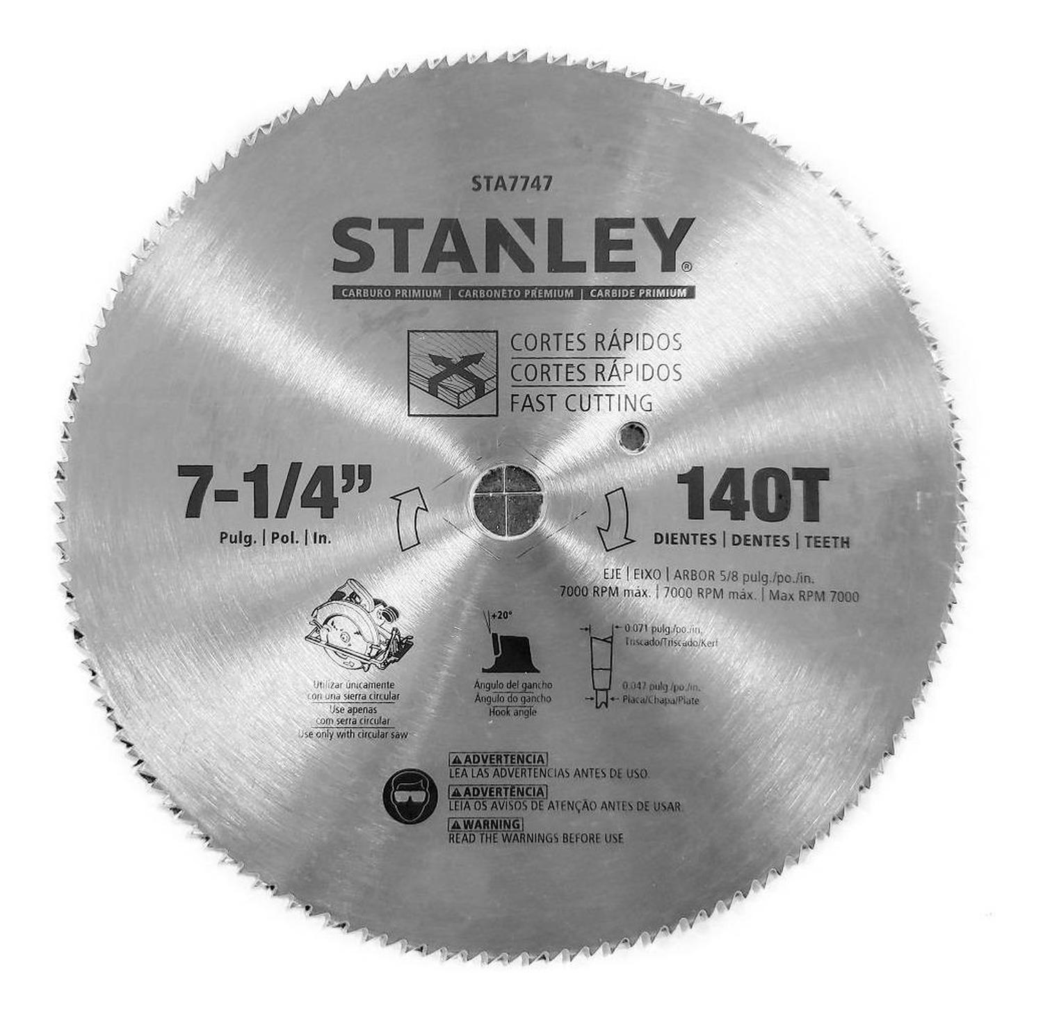DISCO DE SIERRA CIRCULAR7-1/4STEEL GENERAL STA7747 STANLEY - 2