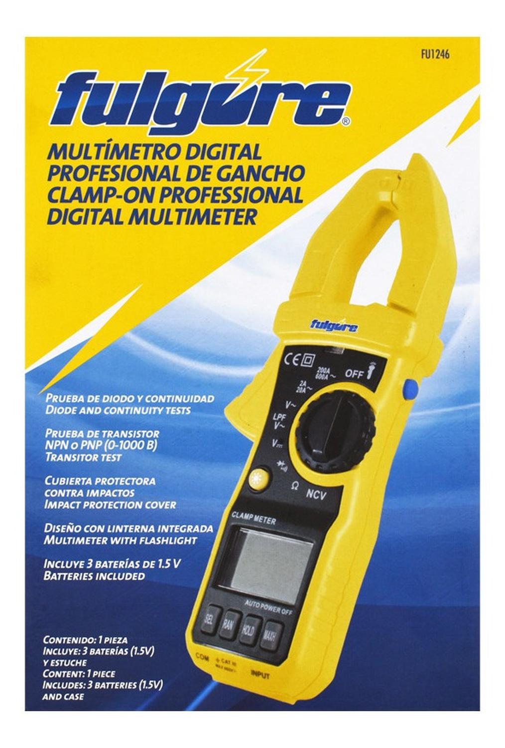 MULTIMETRO PROFESIONAL DIGITAL GANCHO FU1246 FULGORE FU1246 - 2