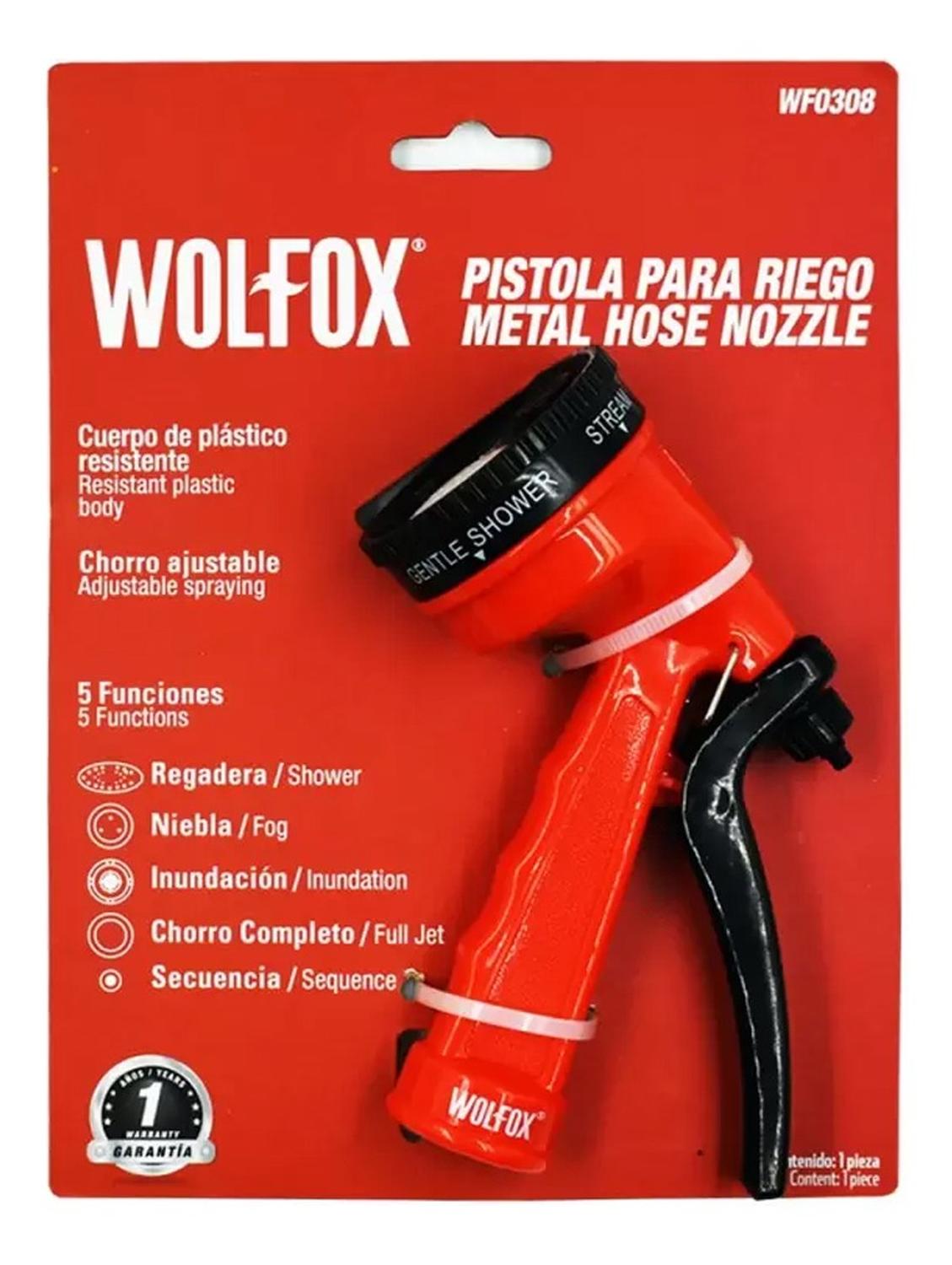 PISTOLA PARA MANGUERA 4 FUNCIONES WOLFOX WF0308 - 1