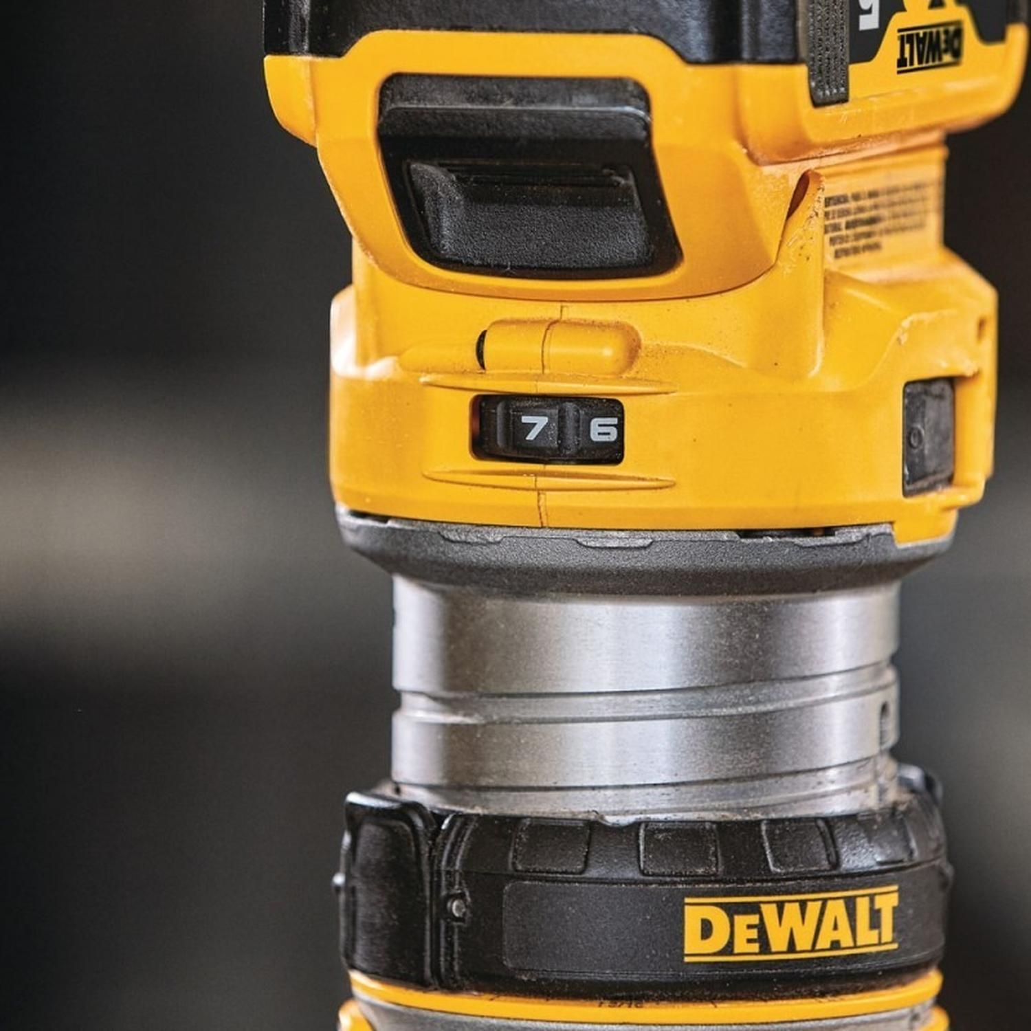RUTEADORA FRESADORA 1/4 20V XR BARETOOL DEWALT DCW600B - 5