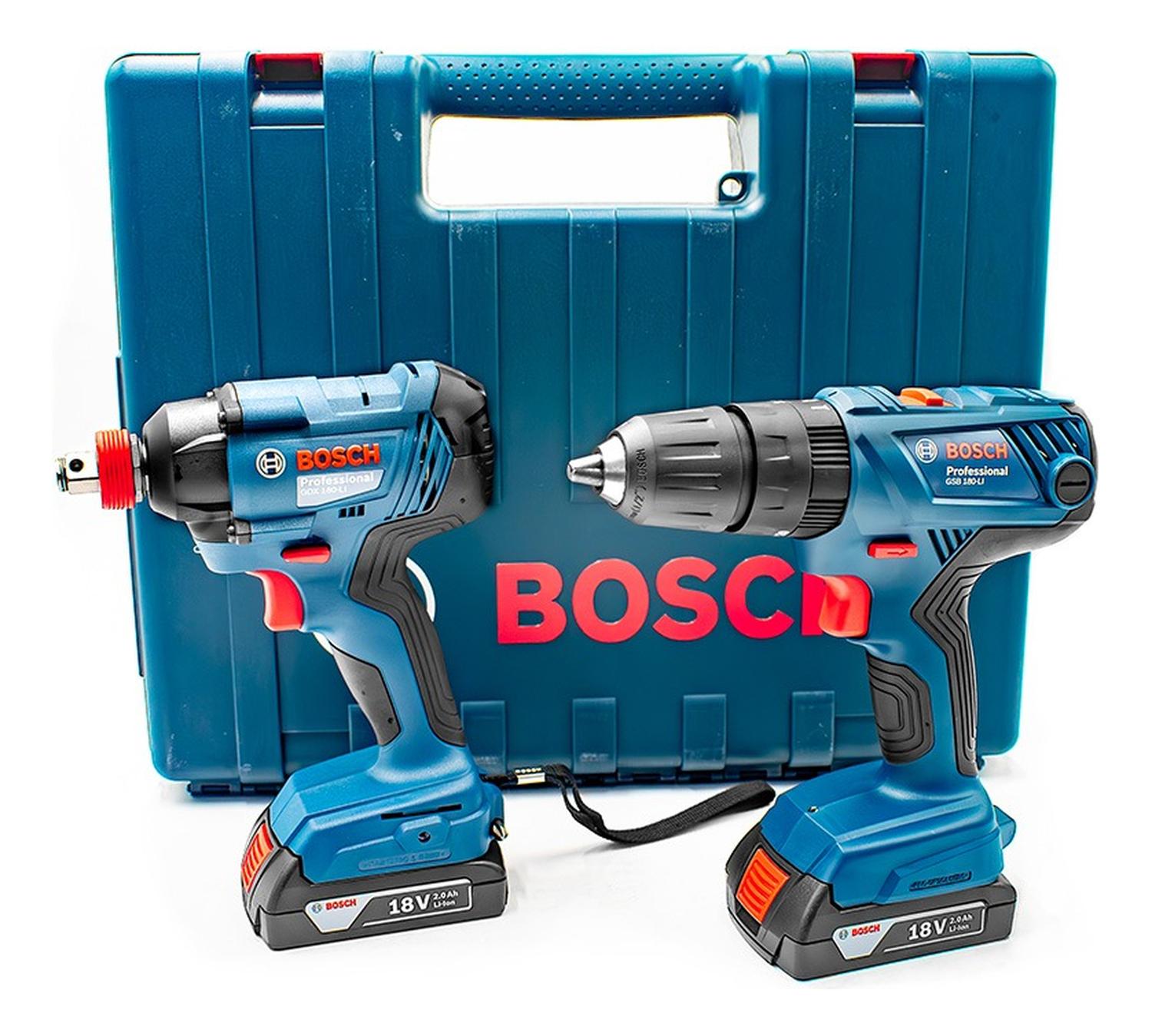 TALADRO PERCUTOR INALAMBRICO GSB 180-LI + GDX 180 LI BOSCH - 1