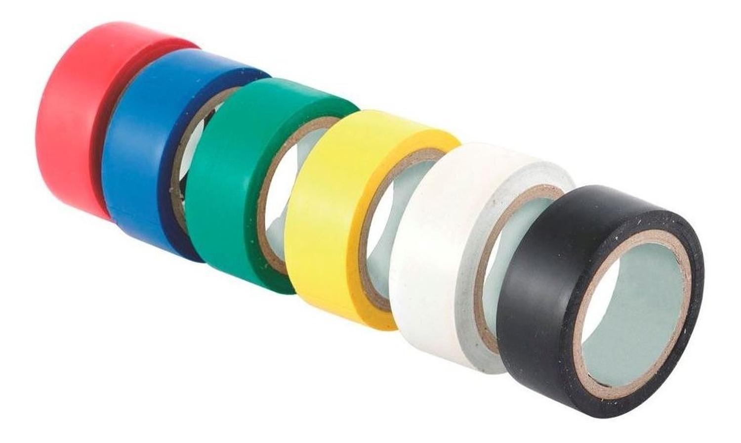 JUEGO DE CINTAS AISLANTE DE COLORES 18MM X 6M FULGORE FU0020 - 1