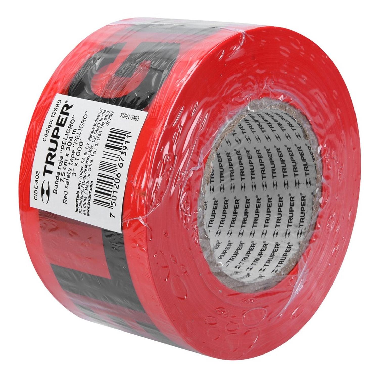 BANDA DE BARRICADA ROJA PELIGRO X 100M TRUPER 12585 - 2