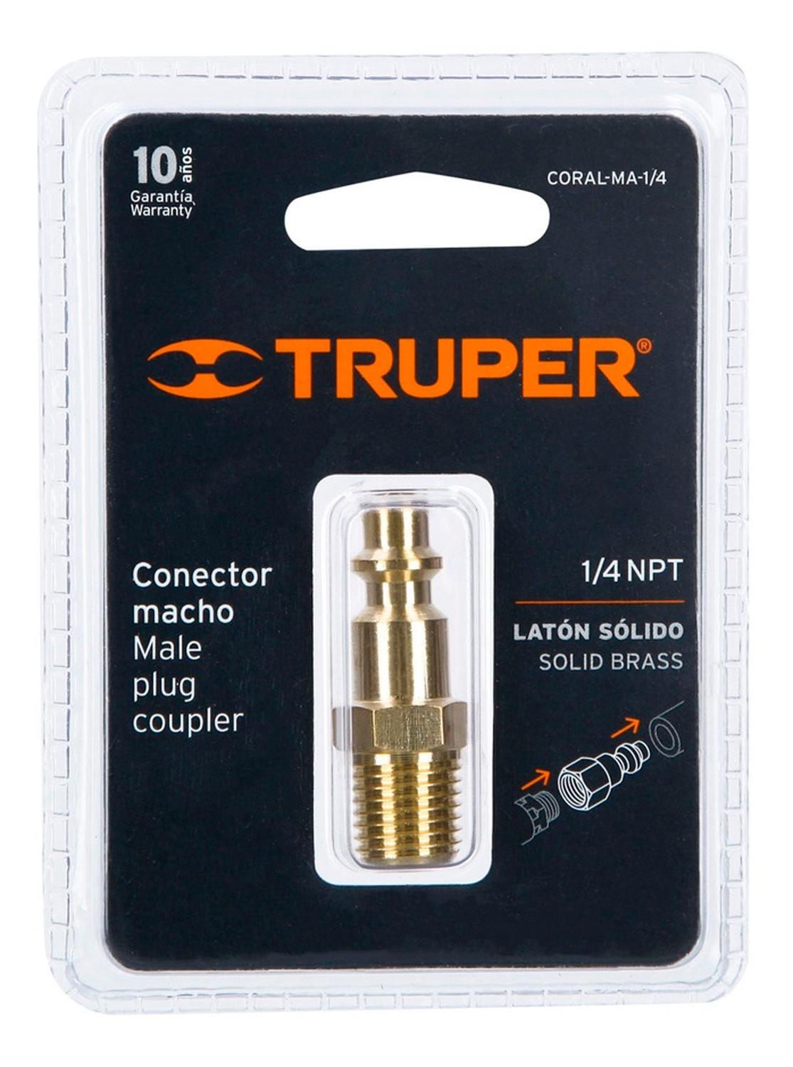 CONECTOR RÁPIDO LATÓN NPT 1/4 MACHO TRUPER 19083 - 3