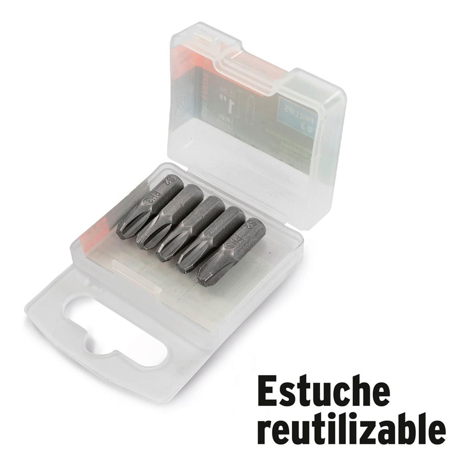 SET PUNTA PARA DESARMADOR 5PZ PH1 LARGO 1 TRUPER 12140 - 2