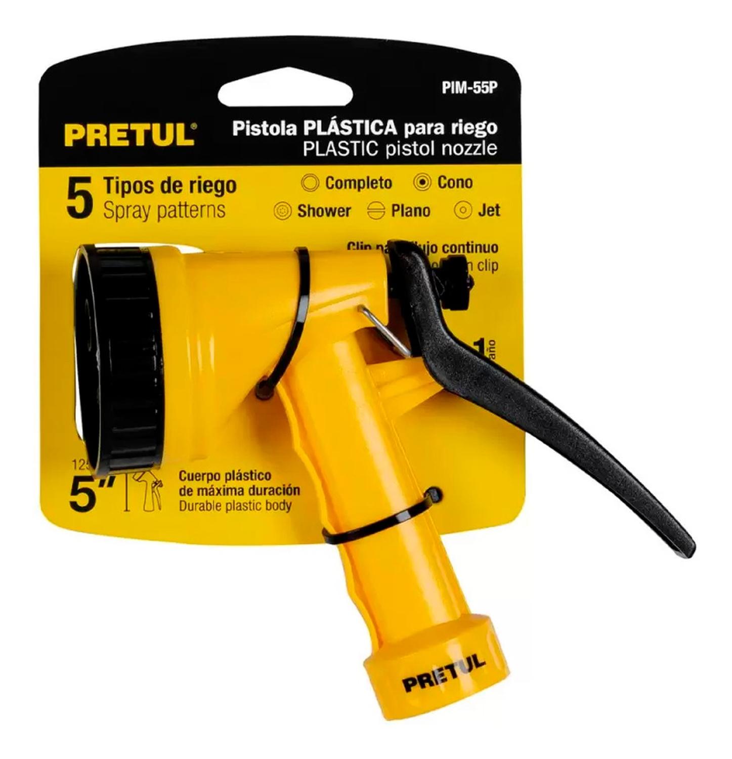 PISTOLA DE PLÁSTICO P/RIEGO 5 MULTIFUNCIONAL PRETUL 22765 - 2