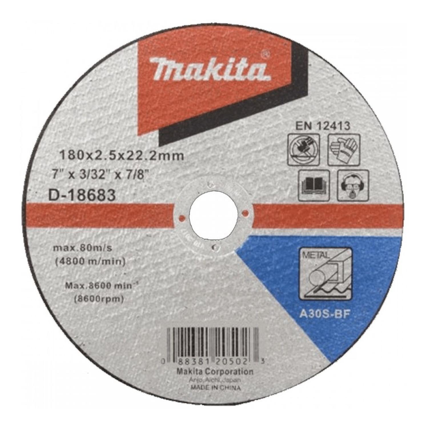DISCO ABRASIVO CORTE METAL 7 2.5MM A30S MAKITA D-18683