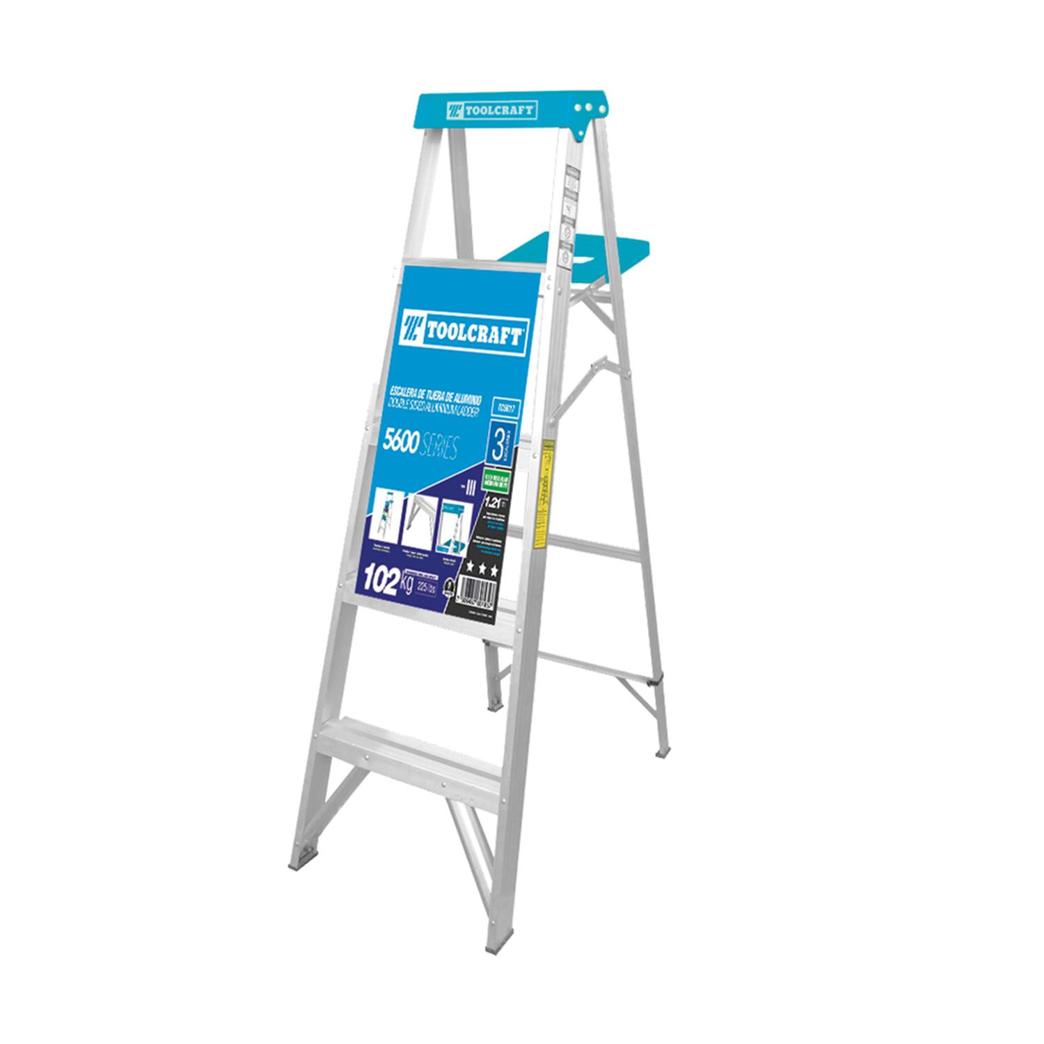 ESCALERA DE TIJERA 5 ESCALONES 102 KG TIPO III TOOLCRAFT TC5614 - 1