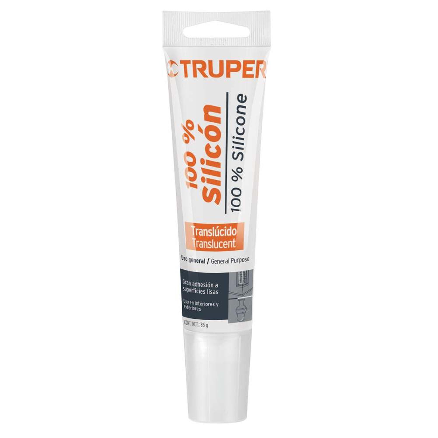SILICONA TRASLUCIDA 85G PARA VIDRIO, HIERRO Y MADERA TRUPER 17562 - 1