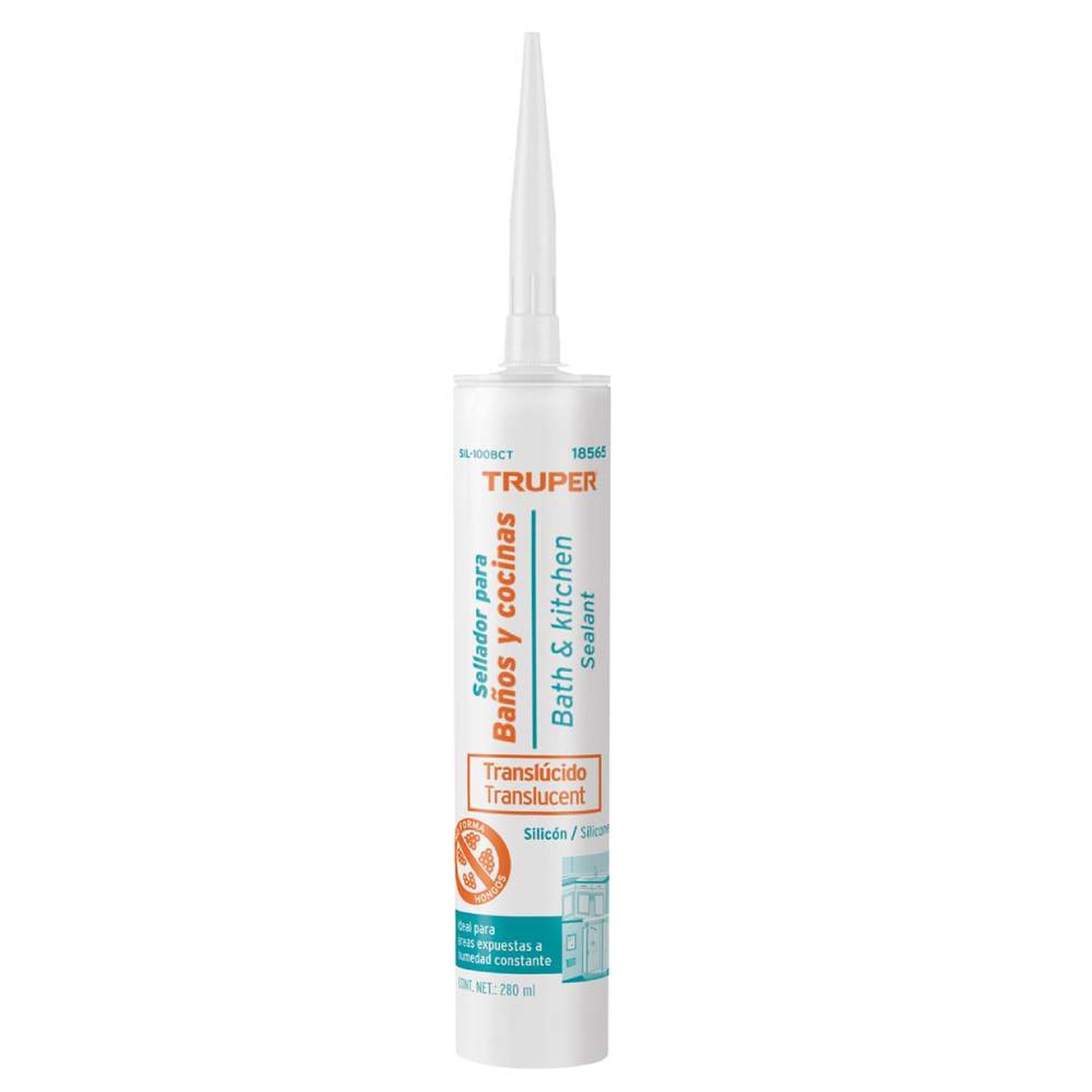SILICONA TRANSLÚCIDO 280ML PARA BAÑOS Y COCINAS TRUPER 18565 - 1
