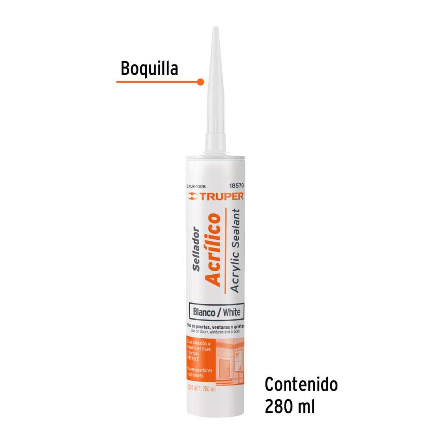 SILICONA BLANCO 280ML PARA LADRILLO, MADERA Y CONCRETO TRUPER 18570 - 2