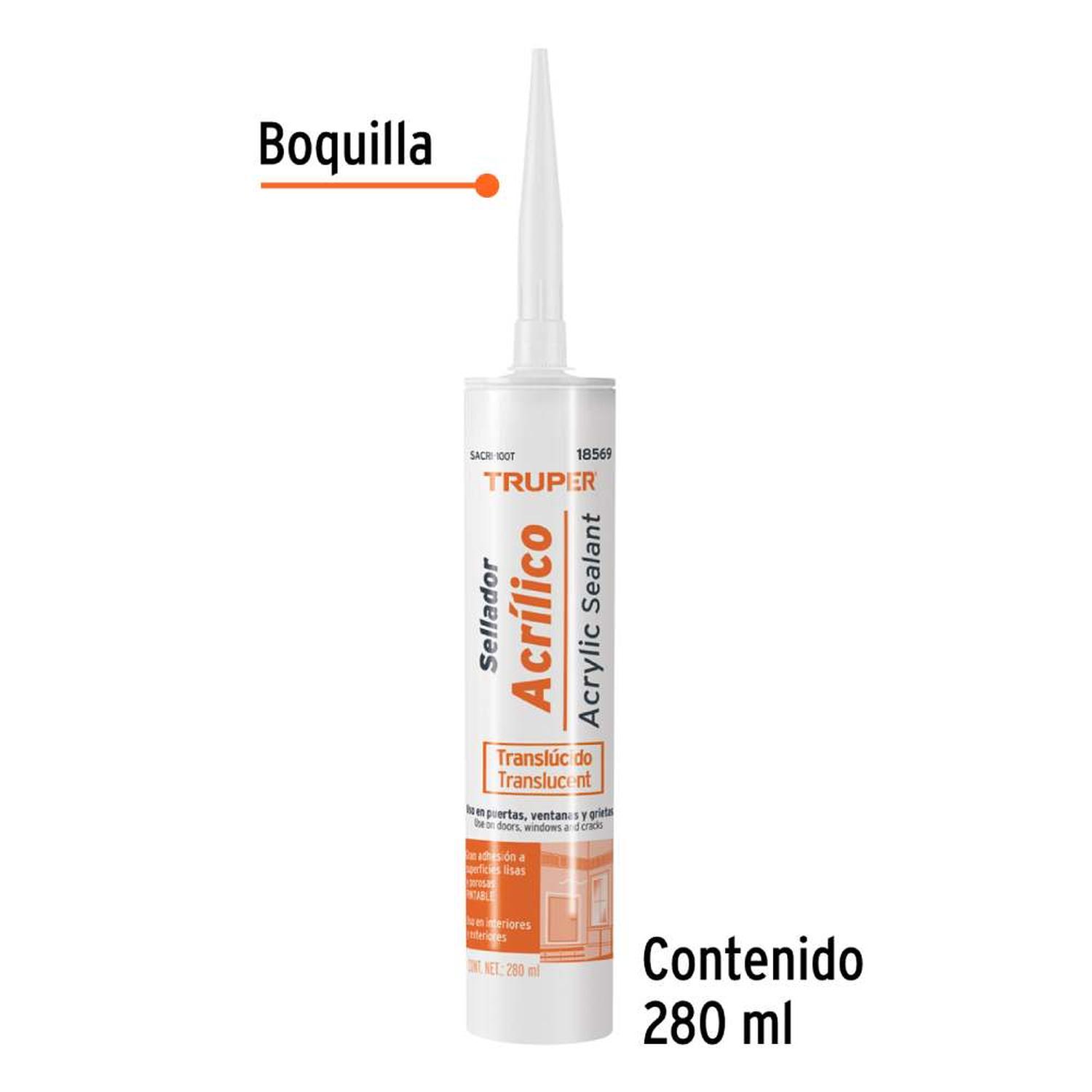 SILICONA TRANSLÚCIDO 280ML PARA LADRILLO, MADERA Y CONCRETO TRUPER 18569 - 2