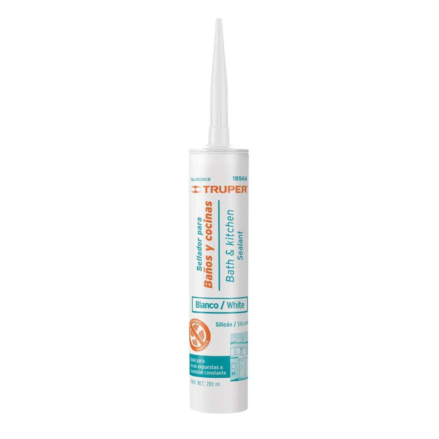 SILICONA BLANCO 280ML PARA BAÑOS Y COCINA TRUPER 18566 - 1