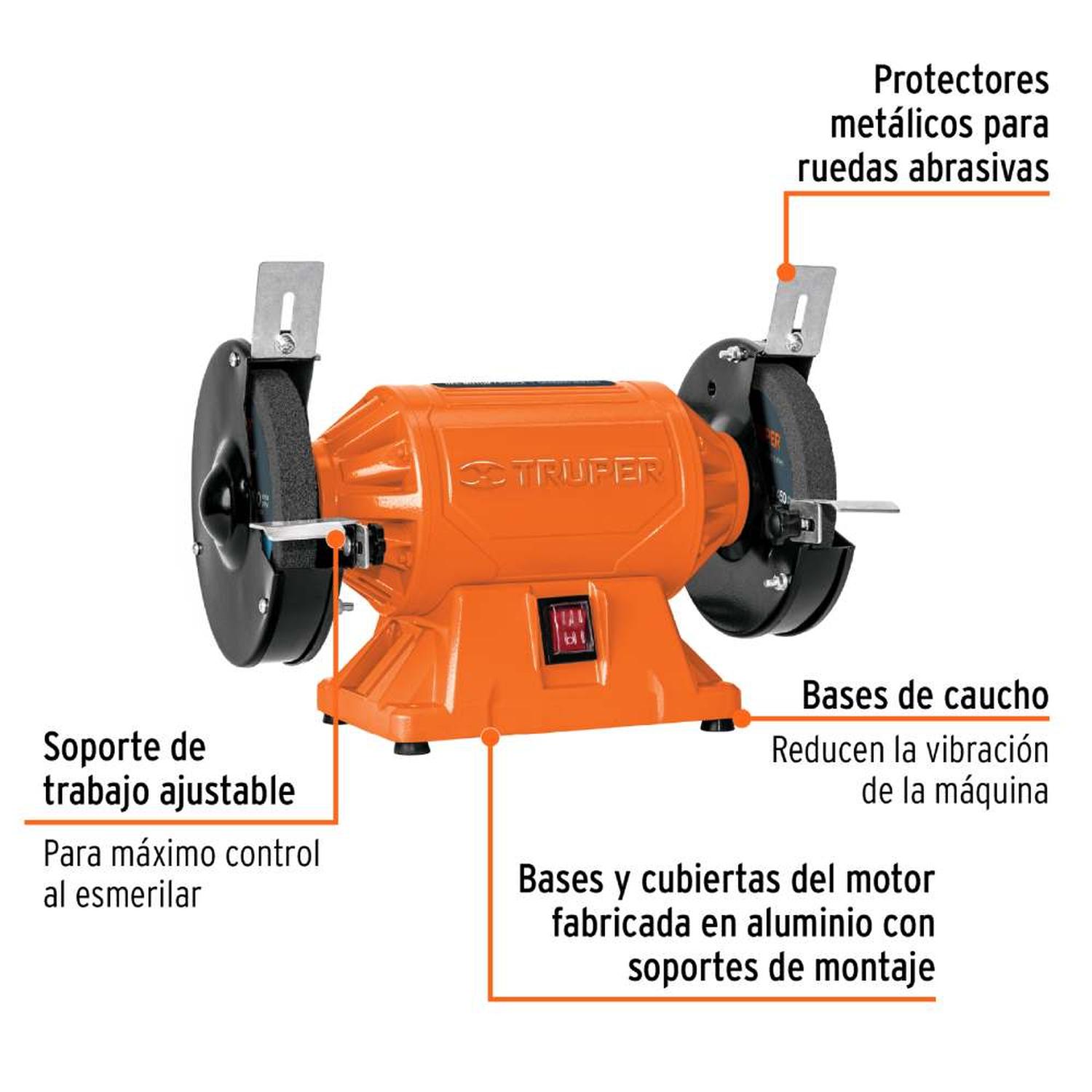 ESMERIL DE BANCO 6' 370W 3450 RPM TRUPER 16142 - 2