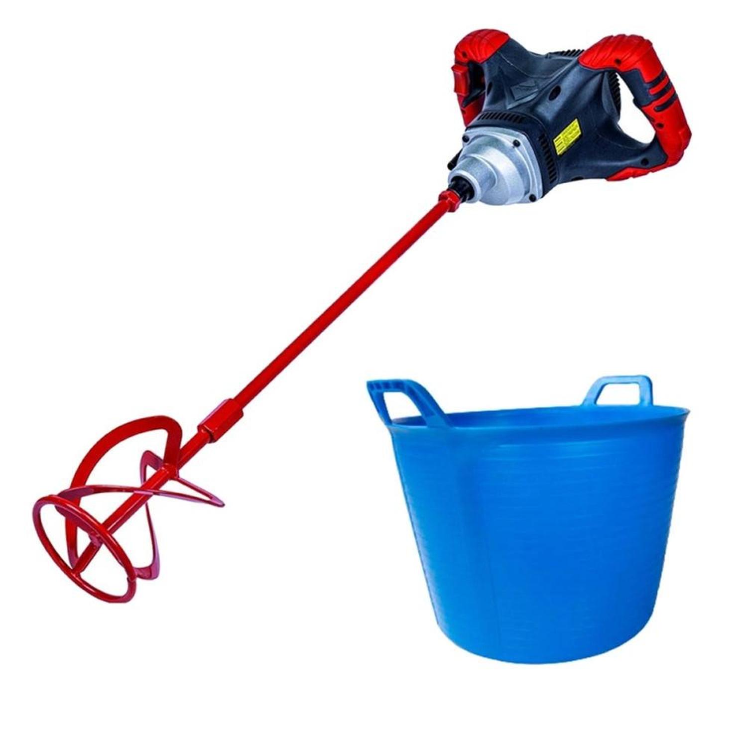 TALADRO MEZCLADOR 1400W + BALDE AZUL 40L RUBI CO-610005699-01 - 1