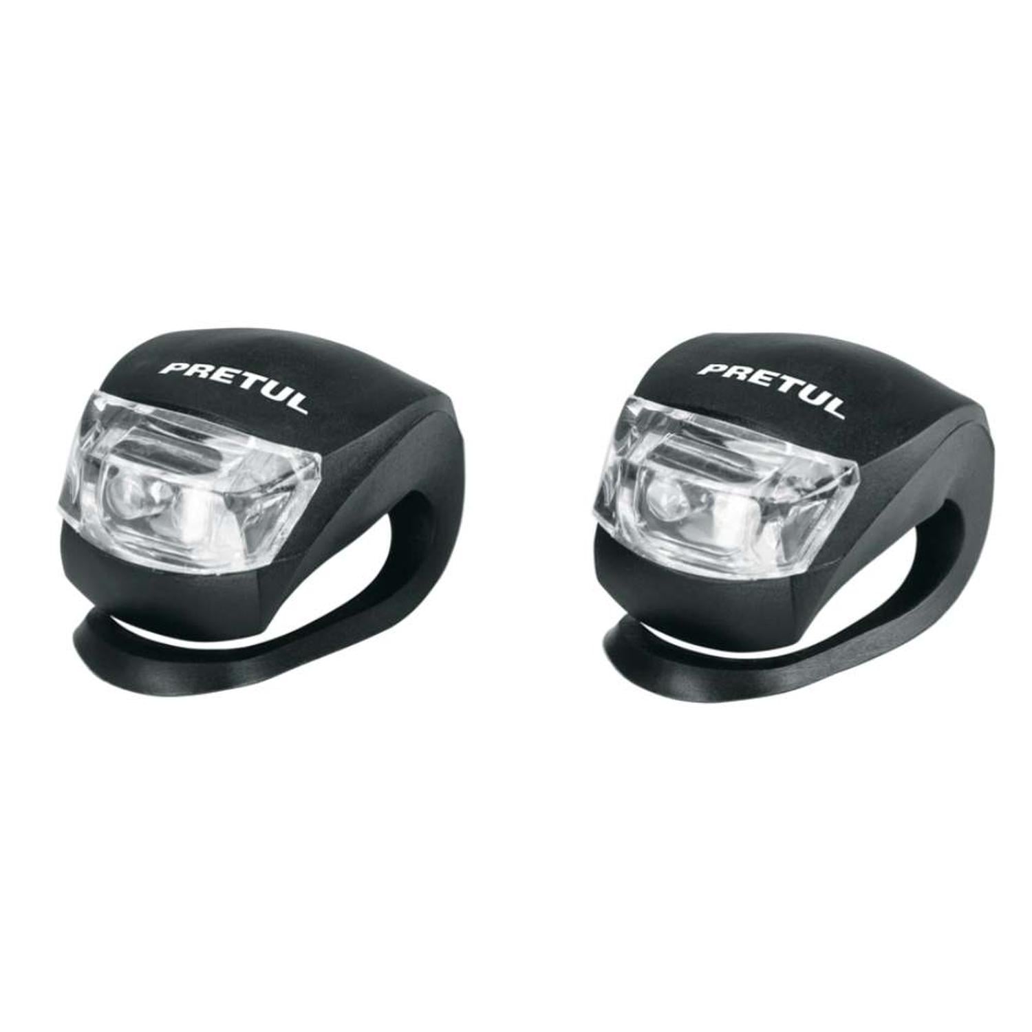 JUEGO DE LINTERNA LUZ BLANCA NEUTRA 2 LEDS 2 PIEZAS PARA BICICLETA PRETUL 27050 - 1