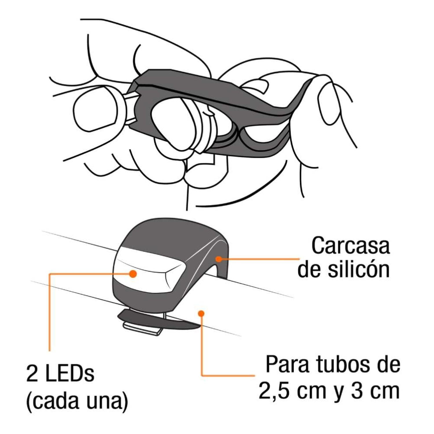 JUEGO DE LINTERNA LUZ BLANCA NEUTRA 2 LEDS 2 PIEZAS PARA BICICLETA PRETUL 27050 - 2
