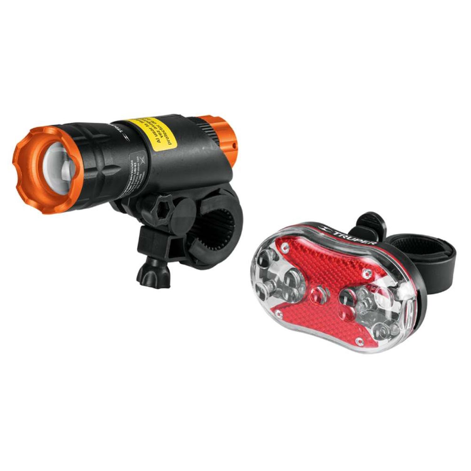SET LUCES LED BICICLETA 9 LEDS 100 LM 2 PIEZAS TRUPER 16798 - 1