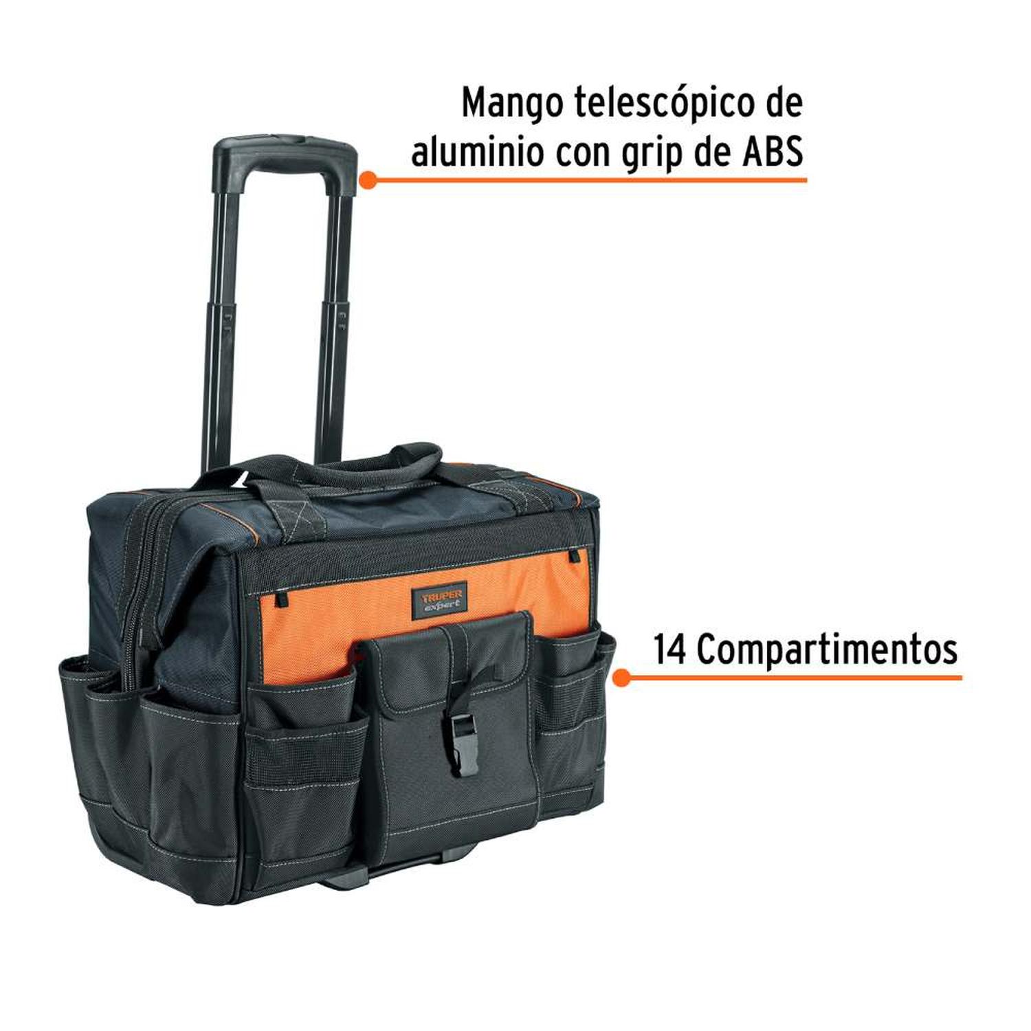 BOLSO PARA HERRAMIENTAS 18 1/2' CON RUEDAS 14 BOLSILLOS TRUPER 101902 - 2