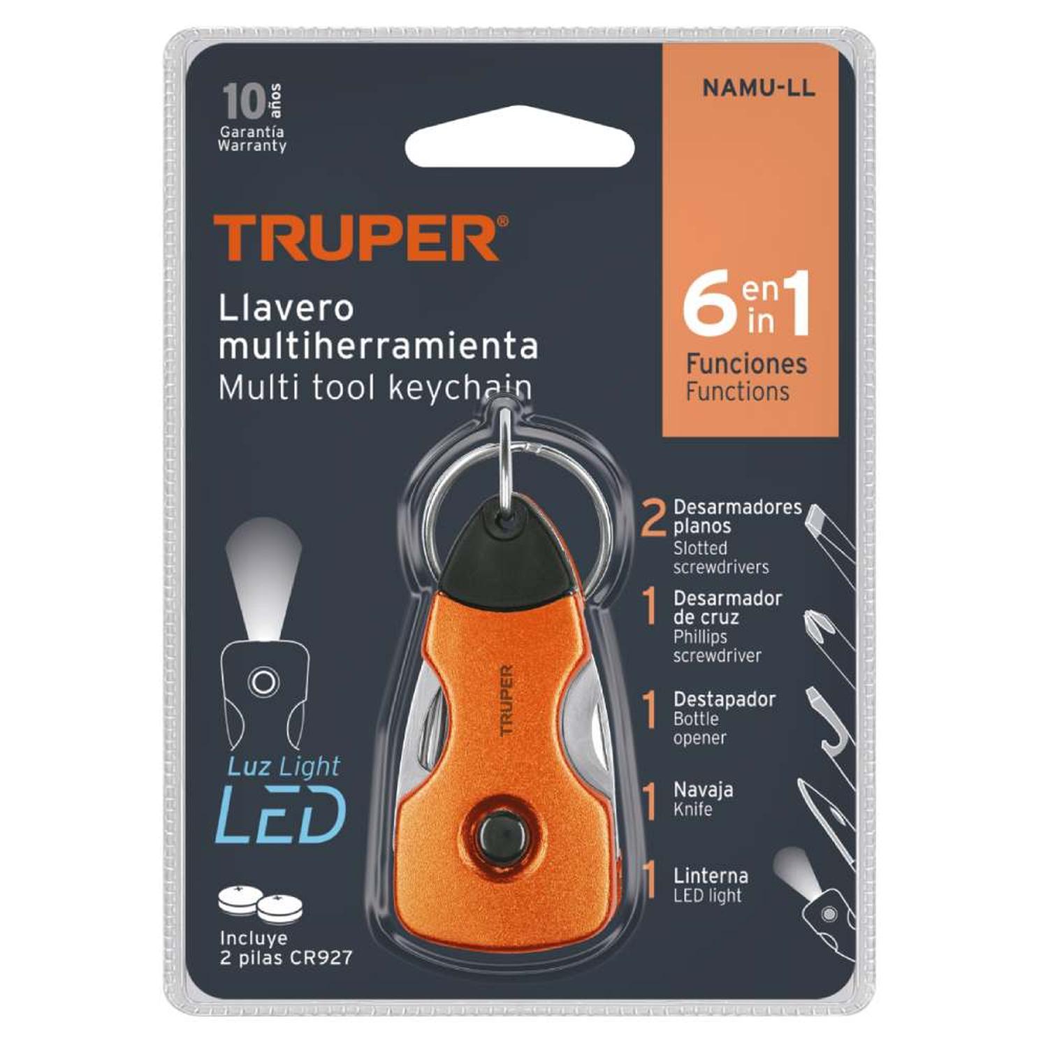 LLAVERO MULTIHERRAMIENTA 6 FUNCIONES CON LUZ LED TRUPER 13336 - 3