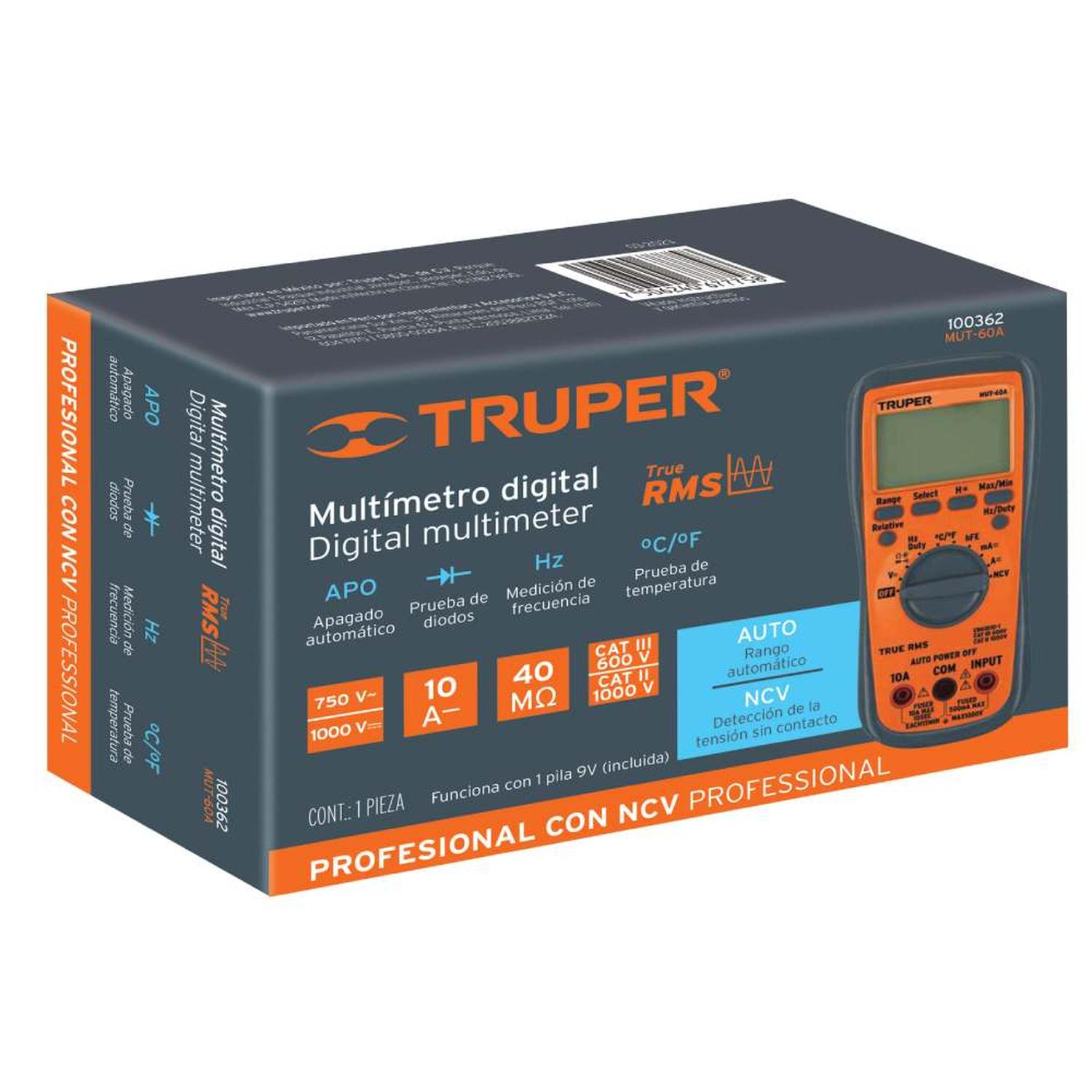 MULTIMETRO DIGITAL + 400 MV - 750 V TRUPER 100362 - 4