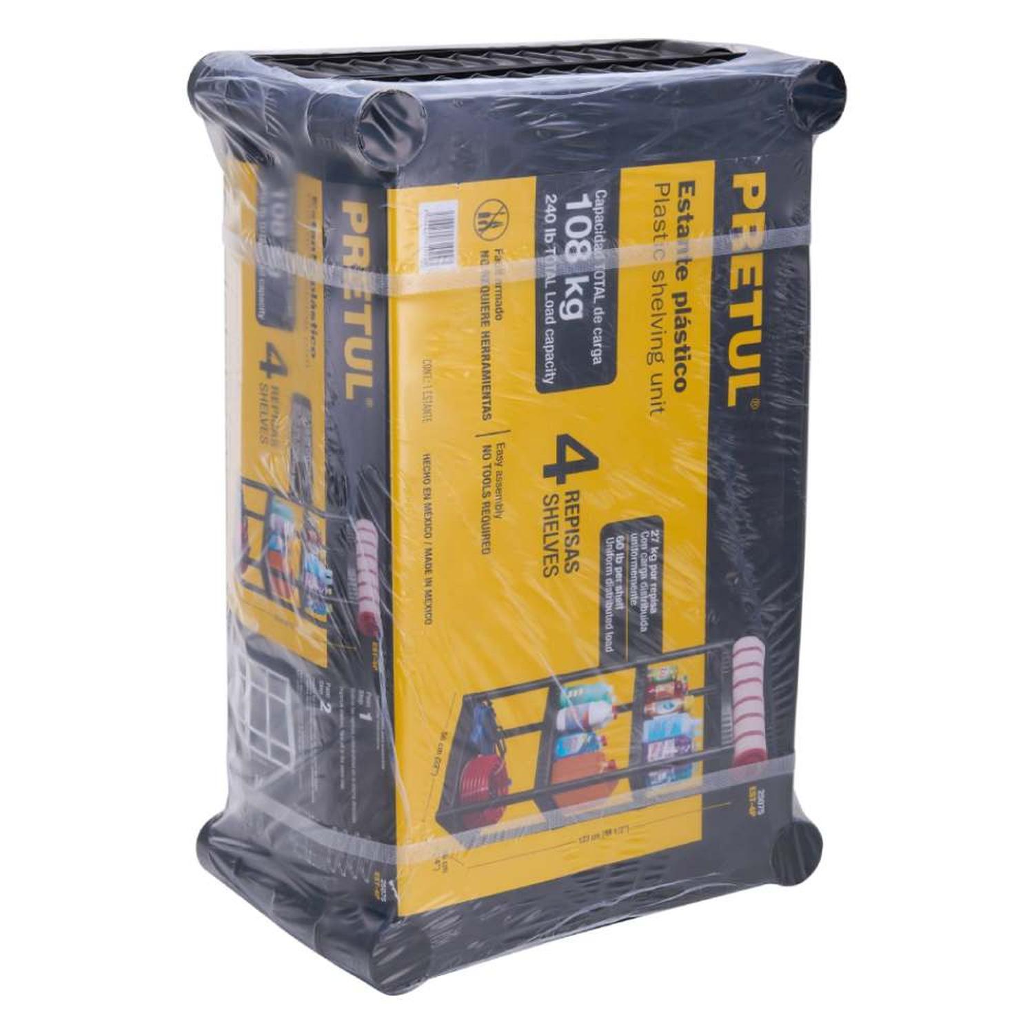 ESTANTE PLASTICO USO HOGAR 4 REPISAS NEGRO PRETUL 25075 - 3