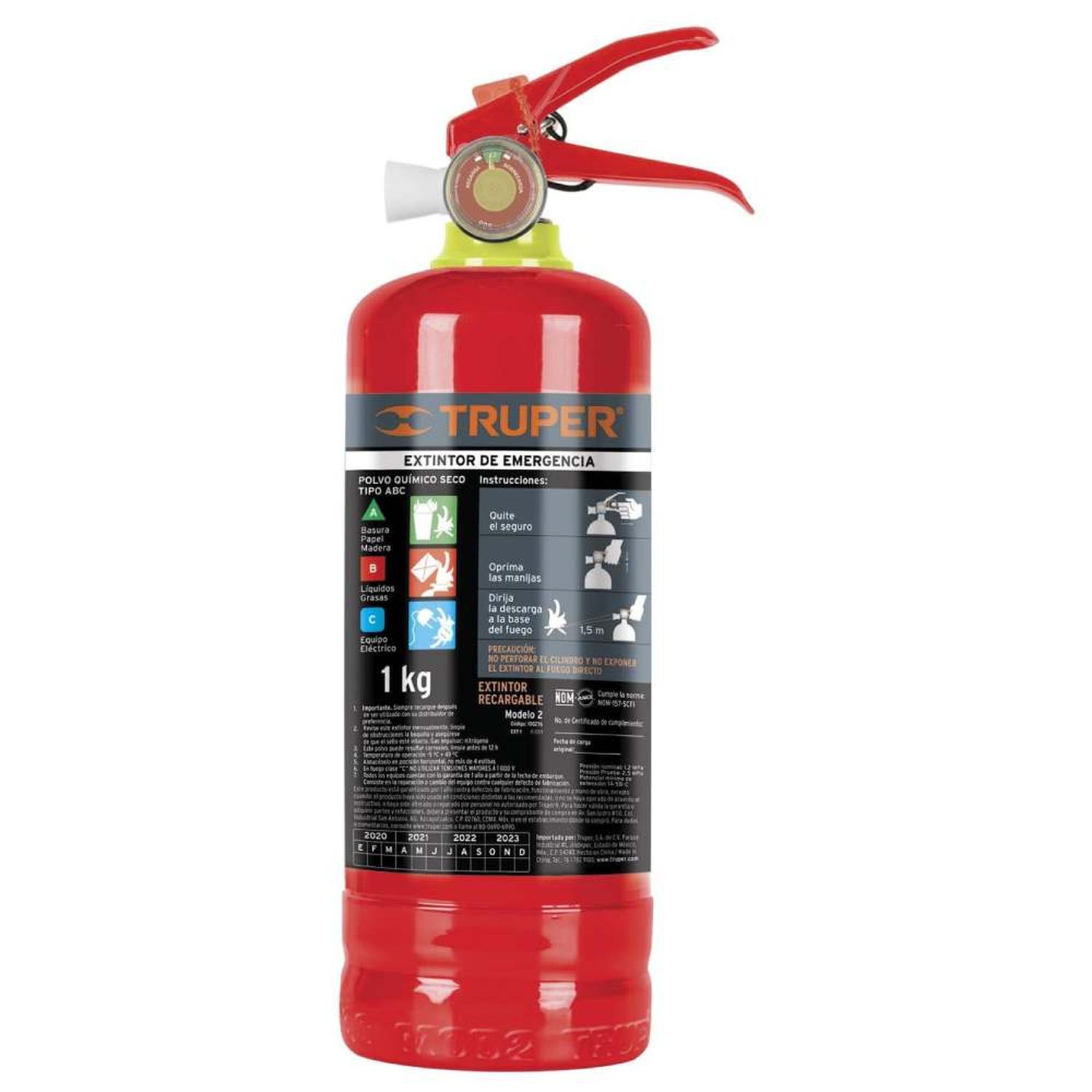 EXTINTOR RECARGABLE ABC 1KG TRUPER 100276 - 1