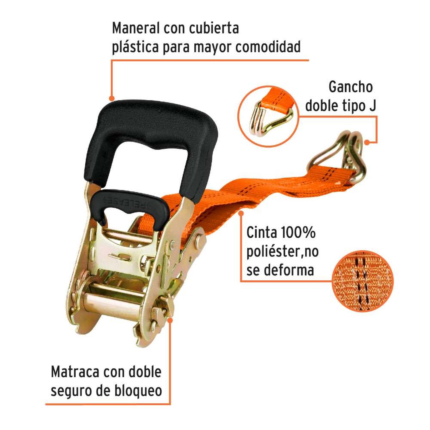 SUJETADOR CON RATCHET 2250KG TRUPER 19283 - 2
