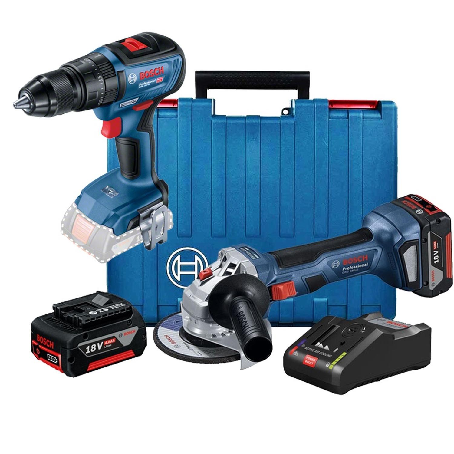AMOLADORA 5' 2 BAT + TALADRO PERC 1/2' 18V BRUSHLESS BOSCH 0615.A00.1US-000 - 1