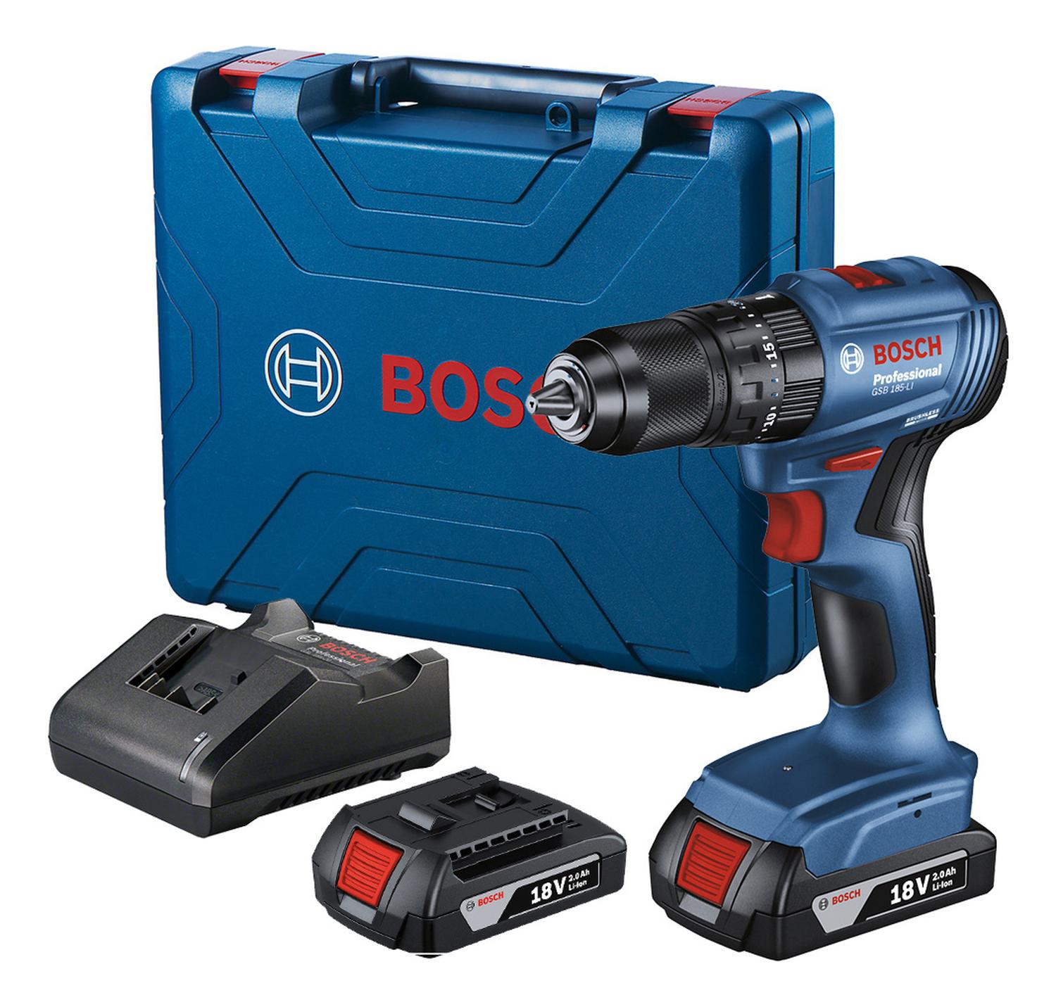 TALADRO PERCUTOR 13 MM 18V 2 BAT BOSCH GSB 185-LI - 1