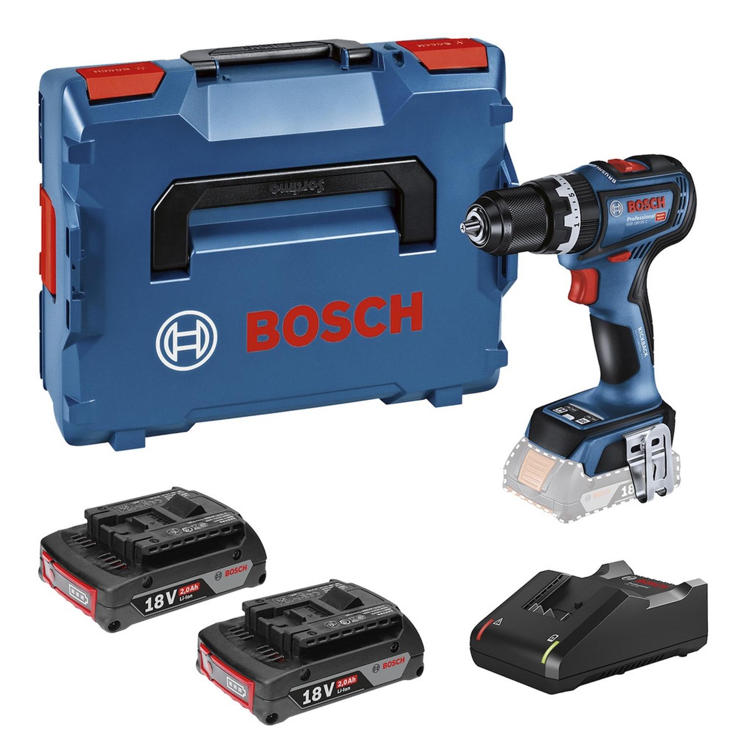 TALADRO PERCUTOR 1/2 18V 2 BAT Y CARG BOSCH GSB 18V-90 C - 1