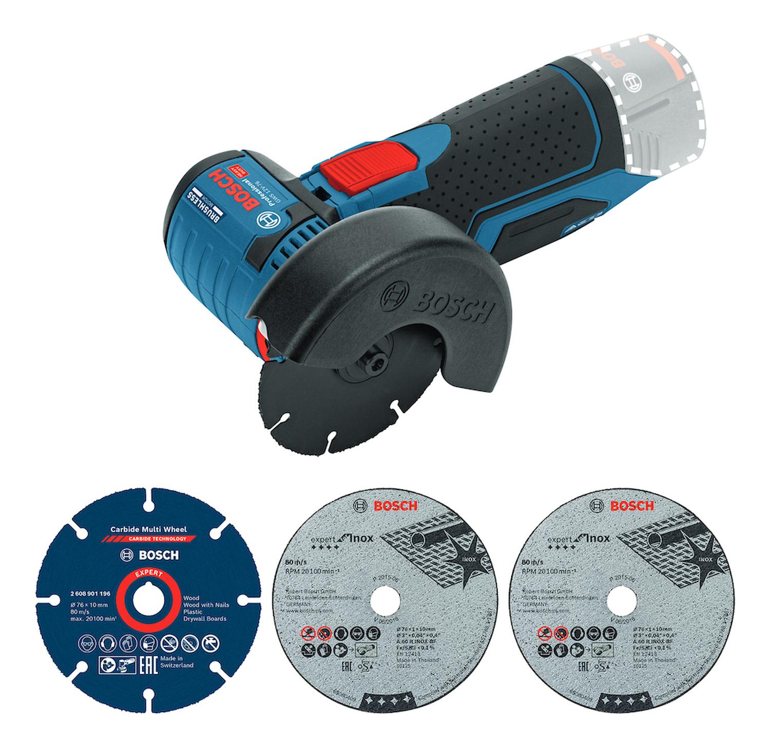 AMOLADORA ANGULAR 3 12V BRUSHLESS BOSCH GWS 12V-76 - 1