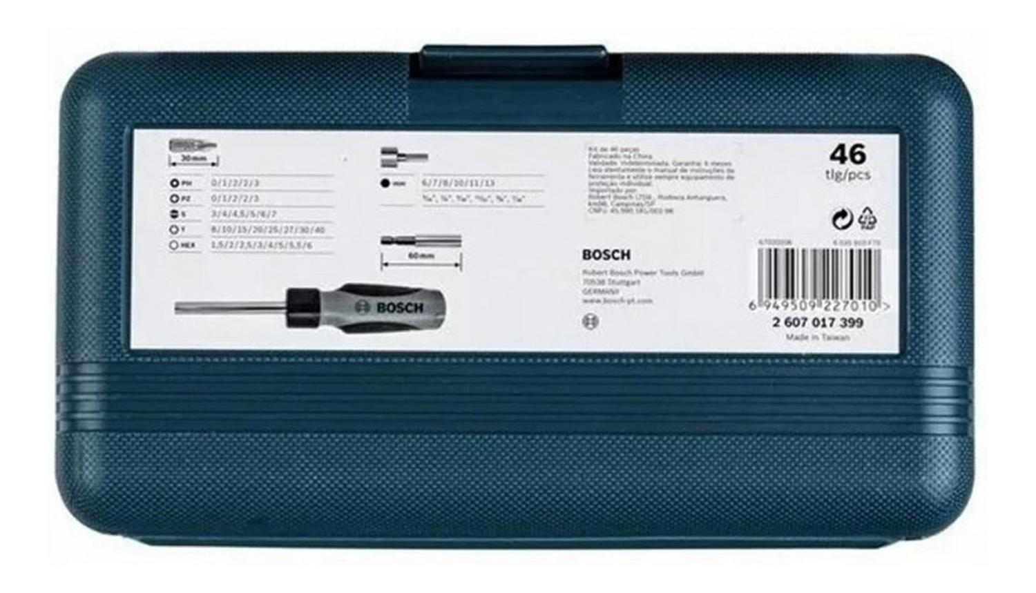 SET 46 PZ. AZUL CON ATORNILLADOR + PUNTAS + DADOS BOSCH - 3