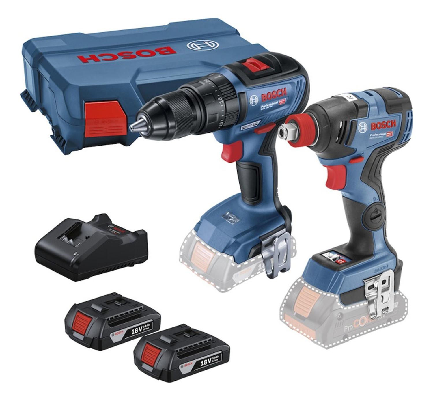 TALADRO PERCUTOR + LLAVE DE IMPACTO 1/2 18V BRUSHLESS BOSCH - 1