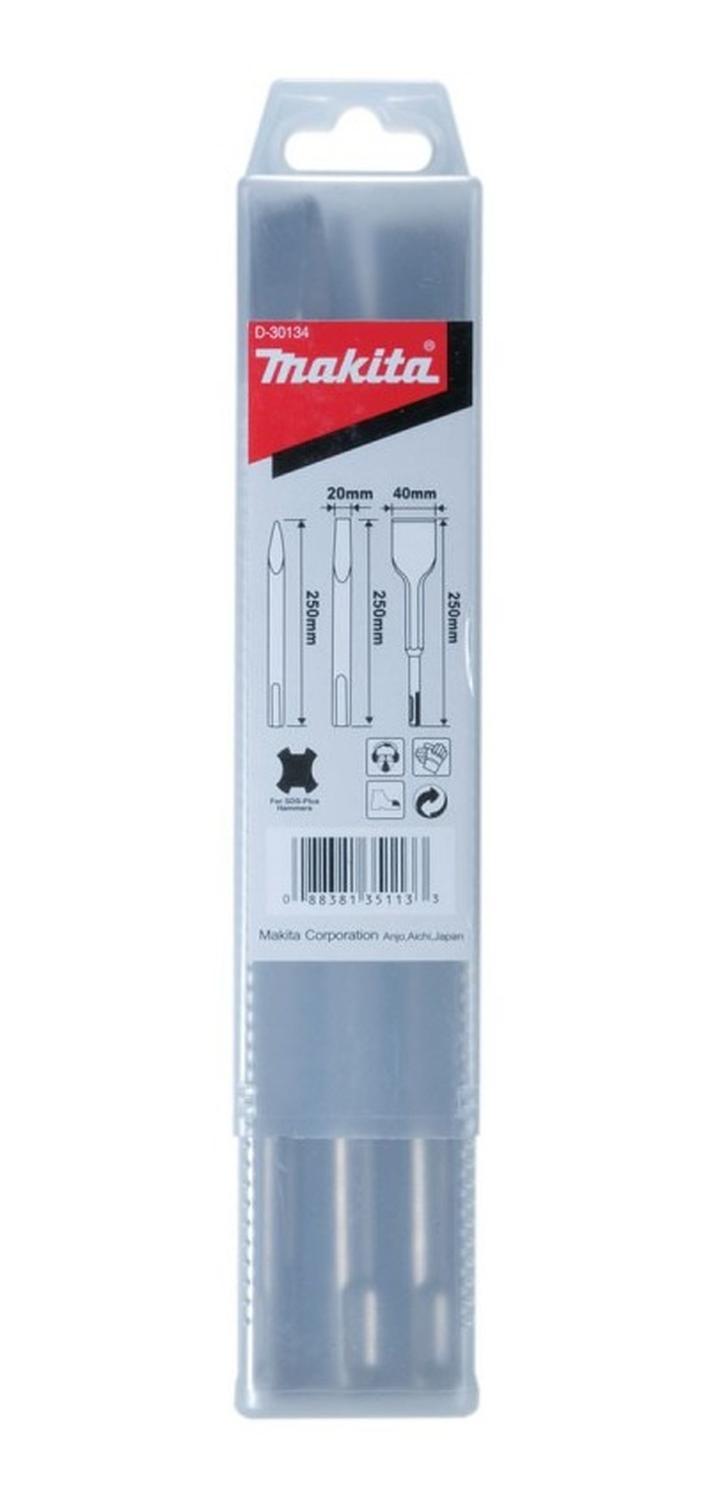 SET CINCEL SDS-PLUS PUNTA / PLANO / PALA 3PCS MAKITA D-30134 - 1