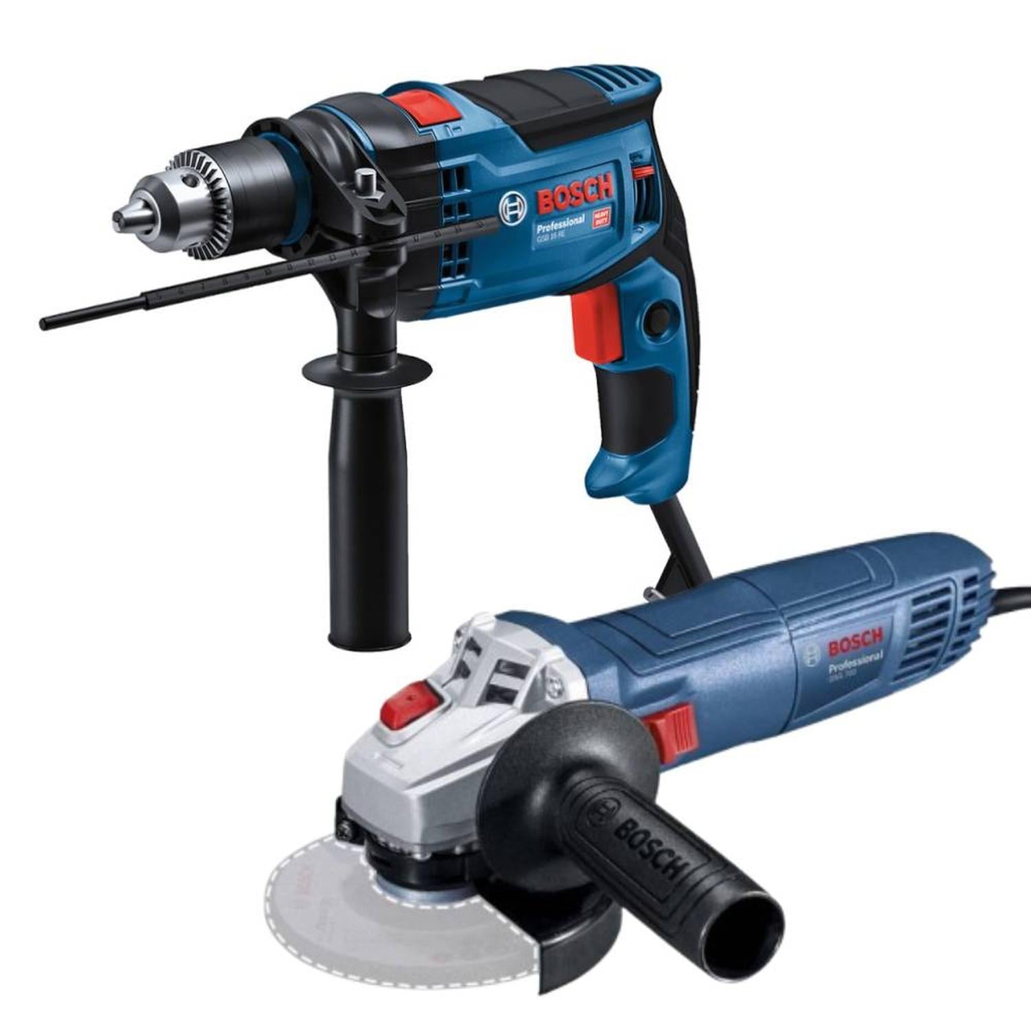 TALADRO PERCUTOR 1/2' 850W GSB 16 + AMOLADORA 4 1/2' 710W GWS700 BOSCH 0615.A00.2G3-000 - 1