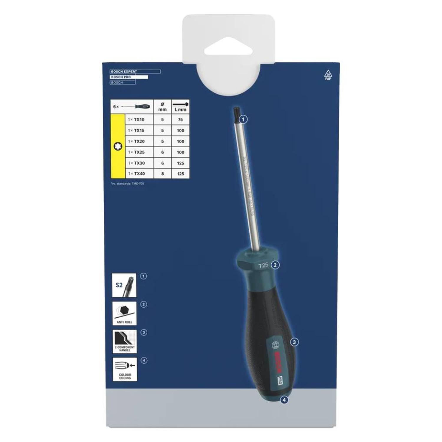 JUEGO DESTORNILLADOR TX 6PZ BOSCH 1600.A03.9PC-000 - 4