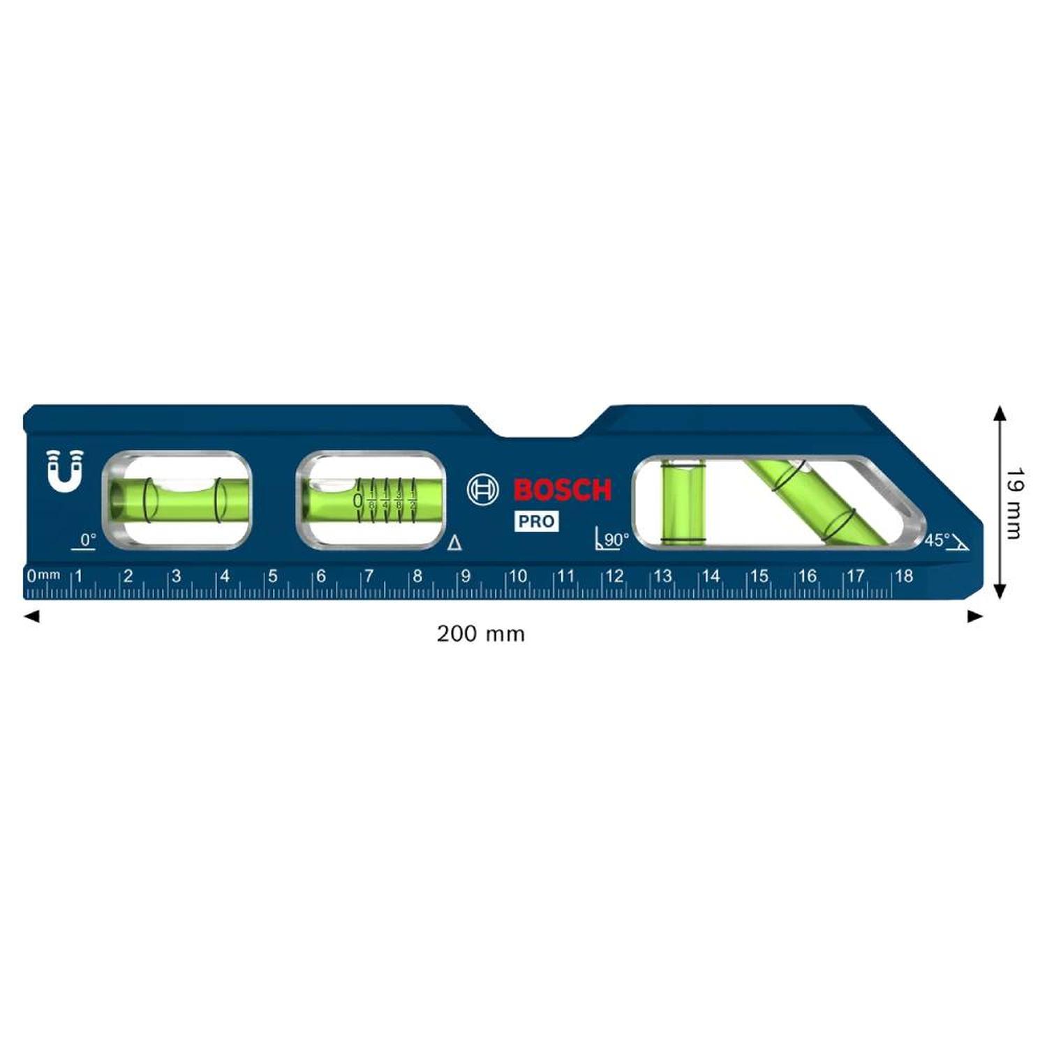 NIVEL TORPEDO MAGNETICO 4 BURBUJAS 8' BOSCH 1600.A03.AA9-000 - 2