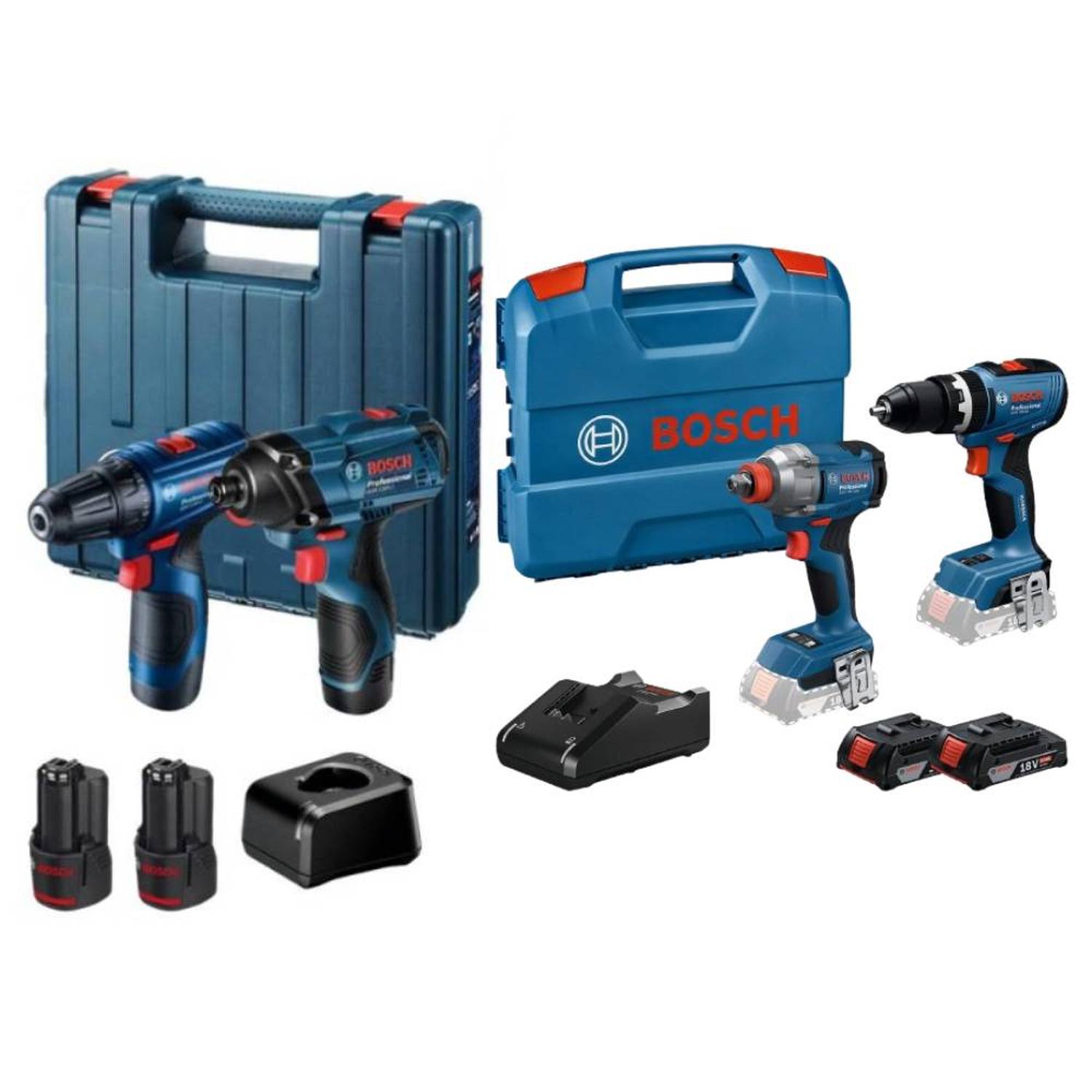 TALADRO 1/2' GSB 18V-65 Y ATORN IMP 1/2'-1/4' GDX 18V-285 + ATORN IMP 1/4' HEX Y TALADRO ATOR 3/8' 1 - 1
